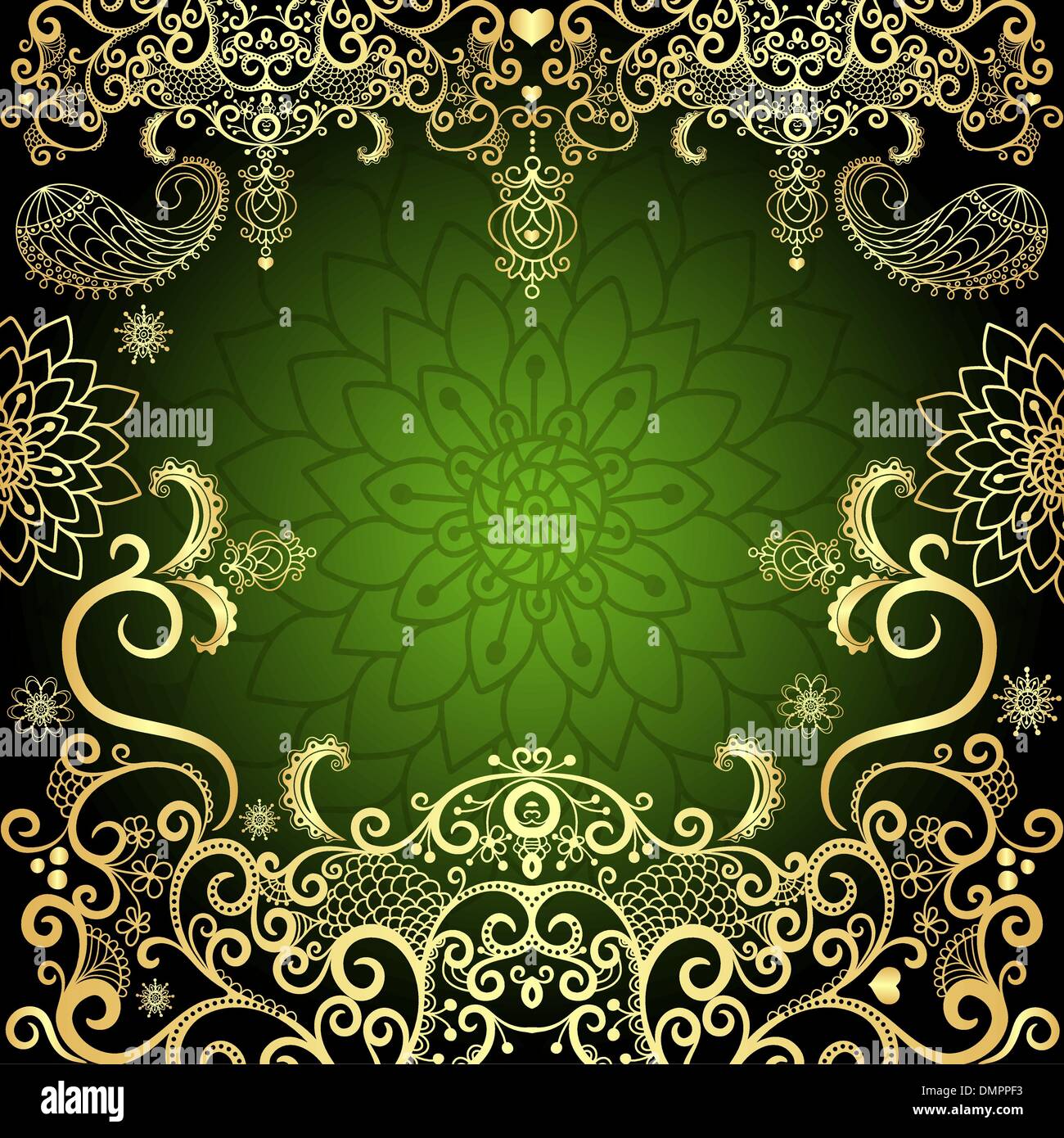 Green And Gold Floral Pattern : Versace Barocco Ditsy Flower Green Gold ...