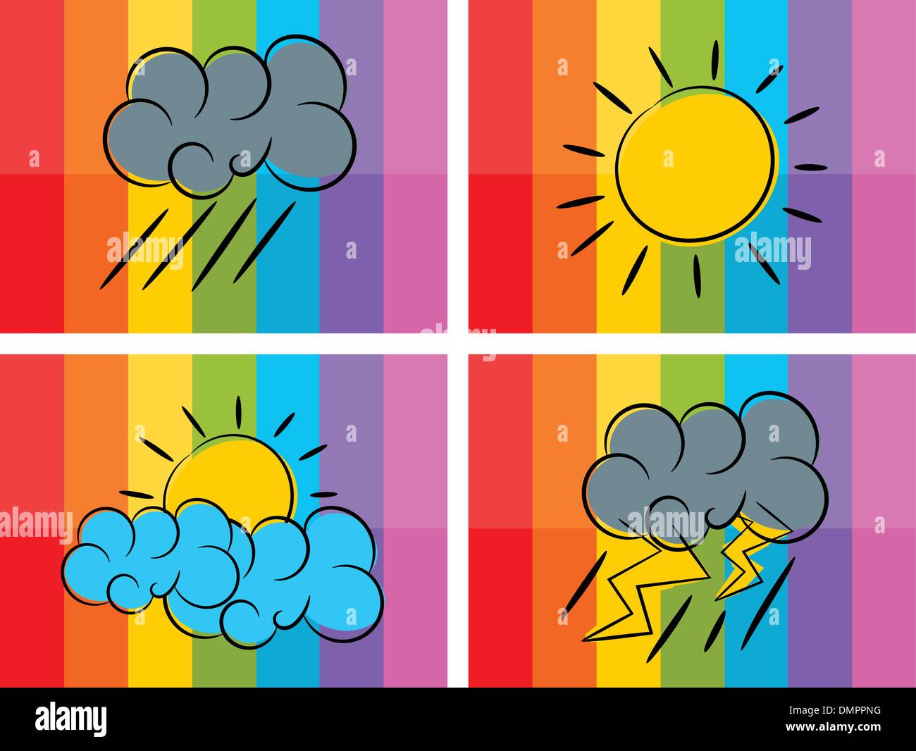 Weather icon in colorful background illustration Stock Vector Image ...