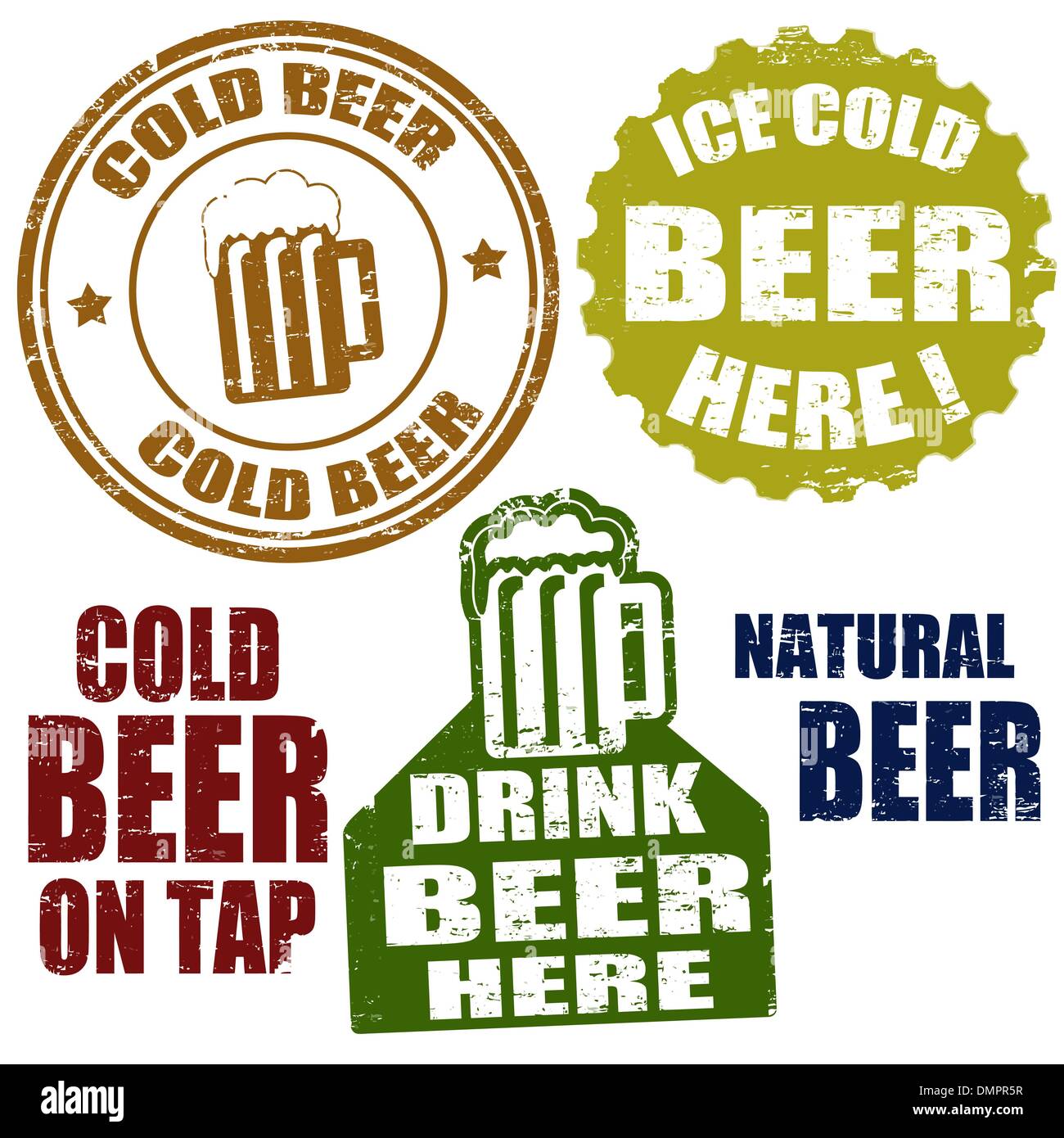 Cold beer stamps Stock Vector