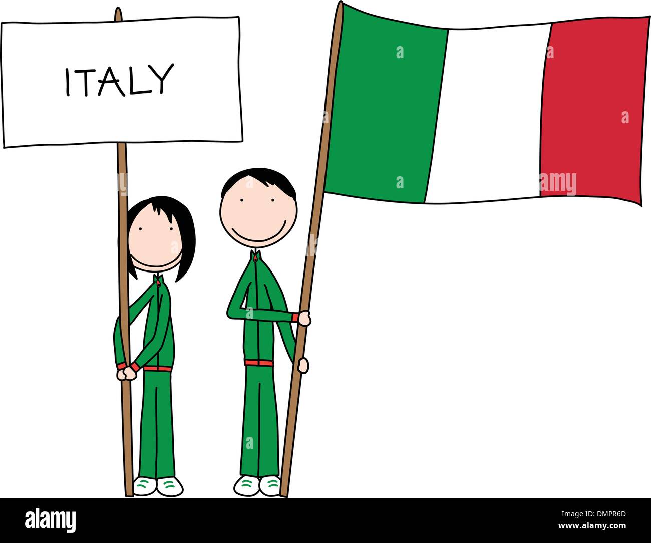 Italian flag Stock Vector