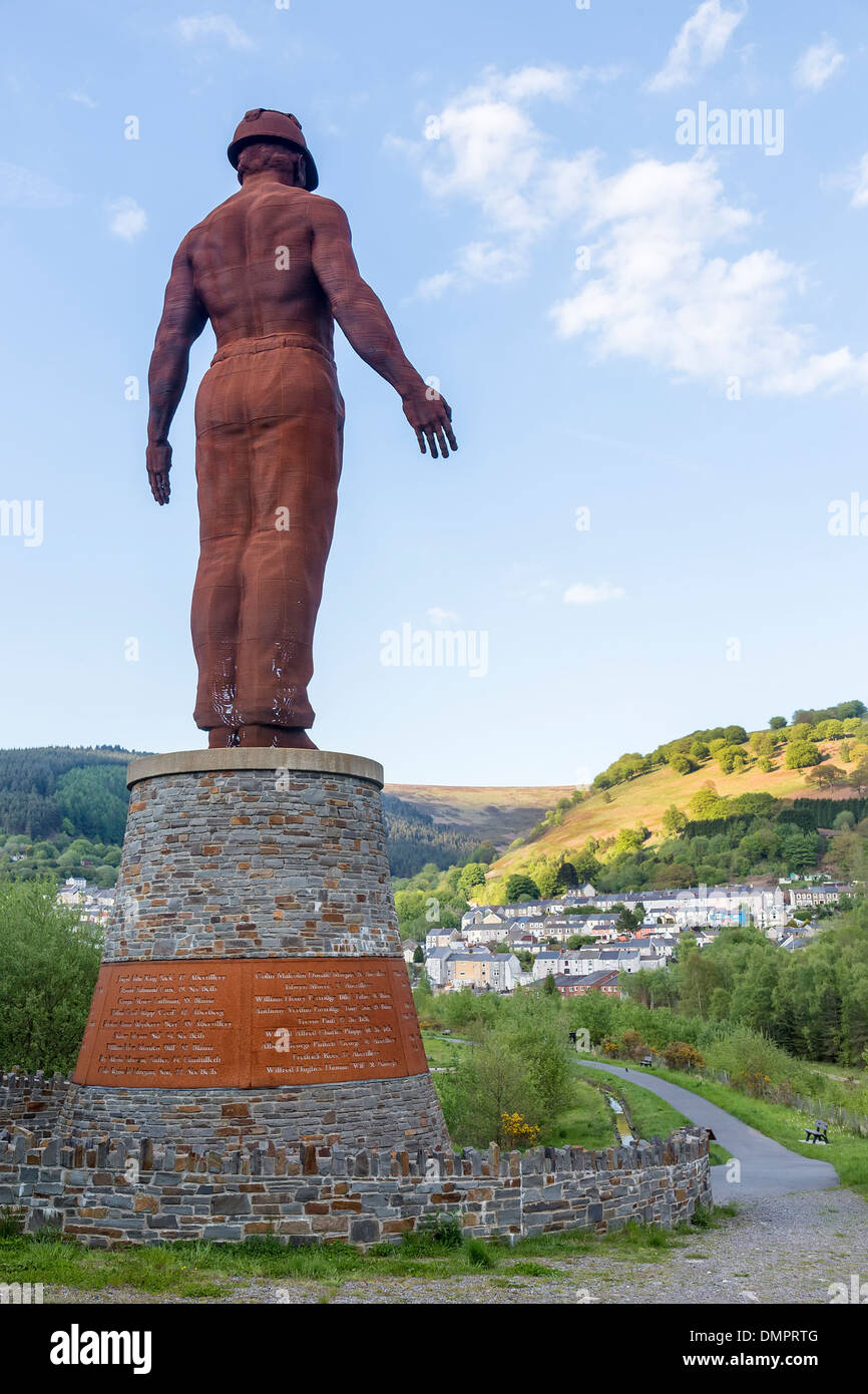 Mining memorial the Guardian, Six Bells, Abertillery, Wales, UK Stock Photo