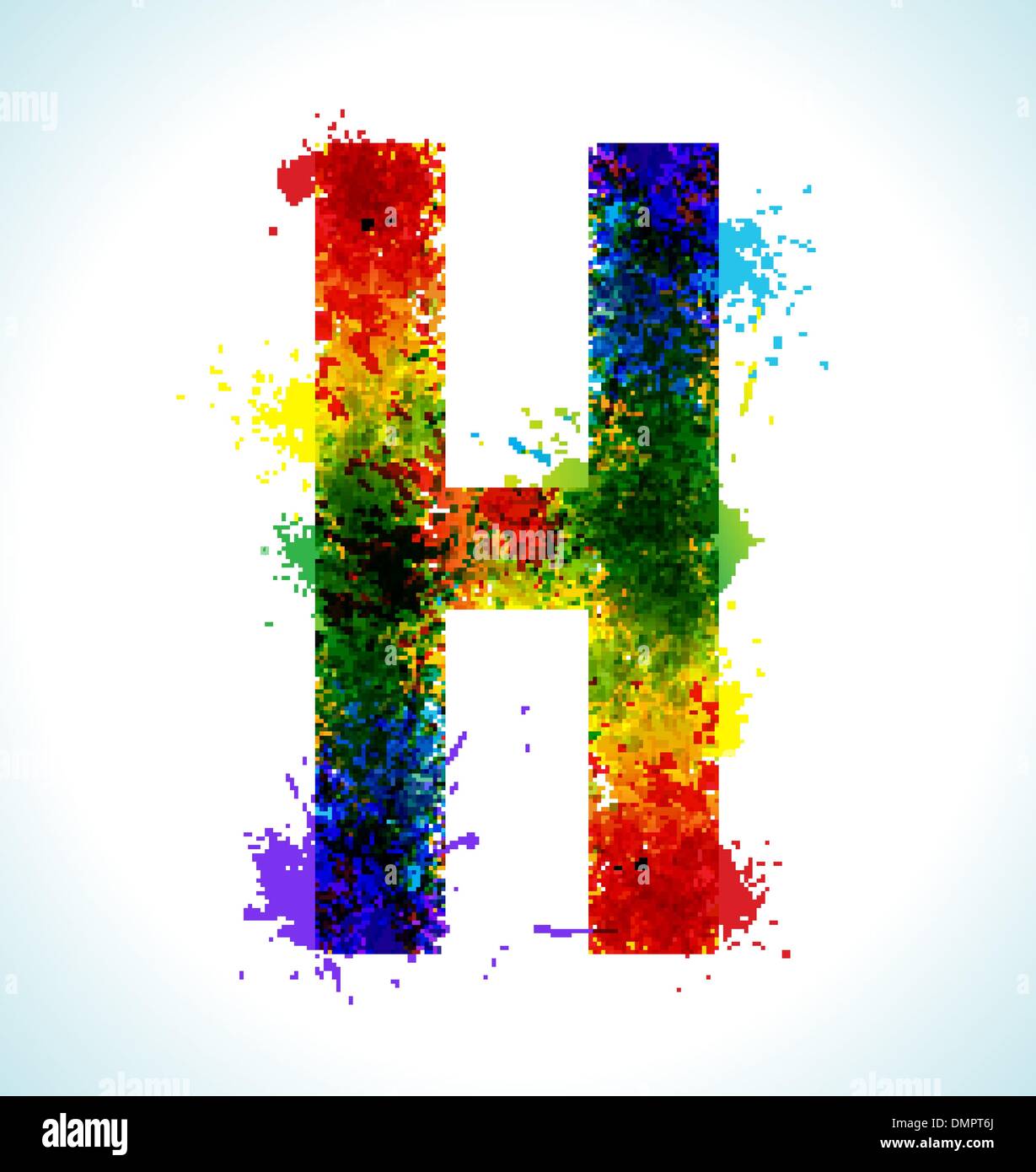 Gradient vector splashes font Stock Vector