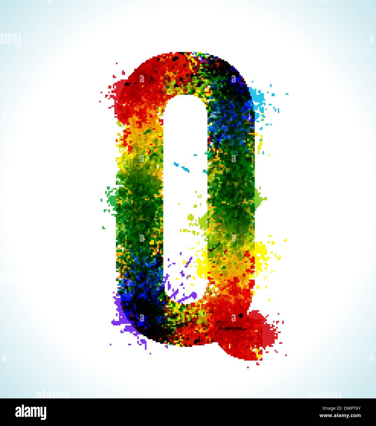 Gradient vector splashes font Stock Vector
