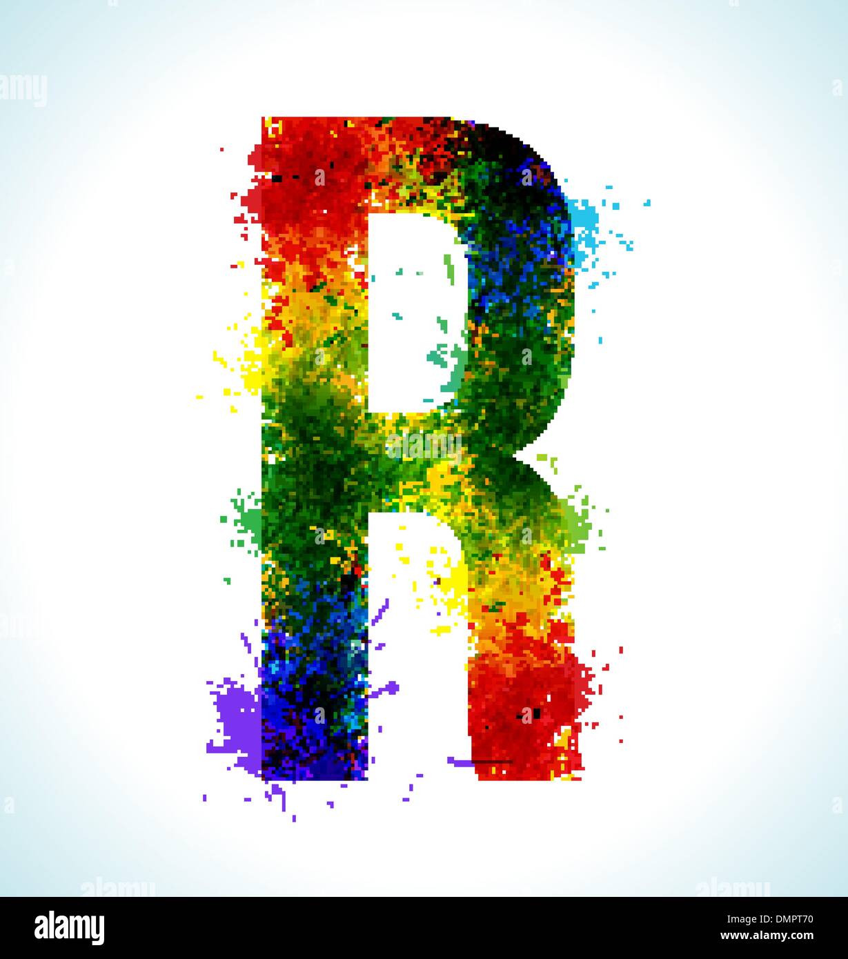 Gradient vector splashes font Stock Vector