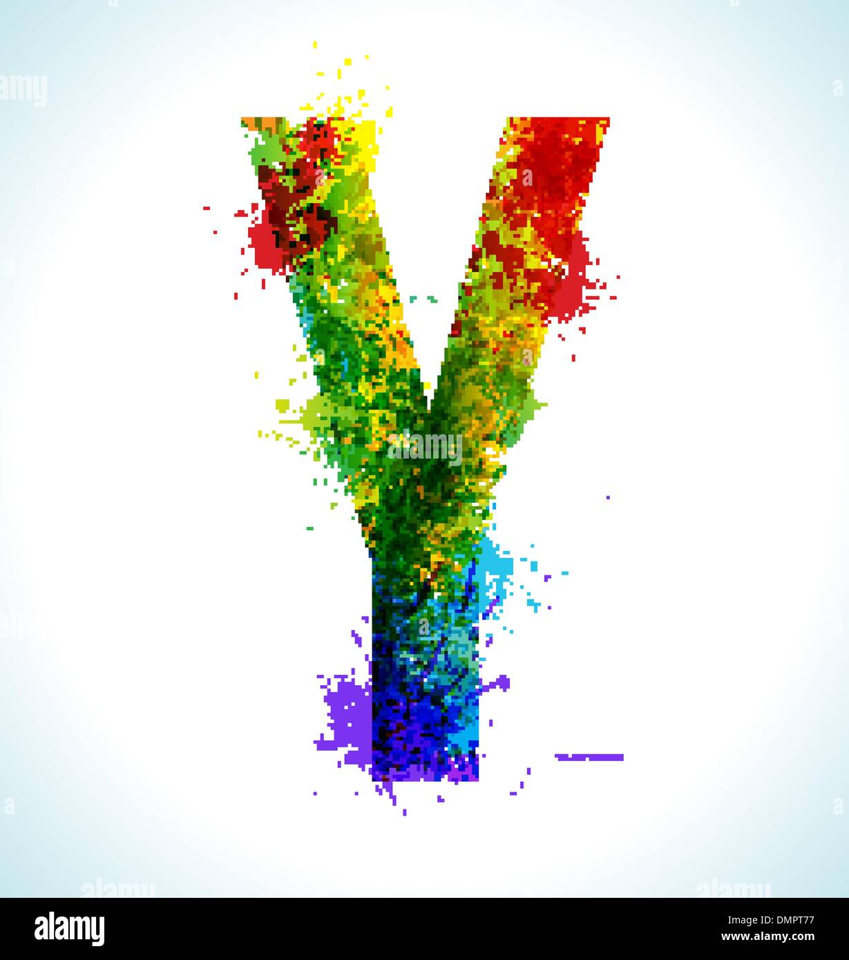 Gradient vector splashes font Stock Vector