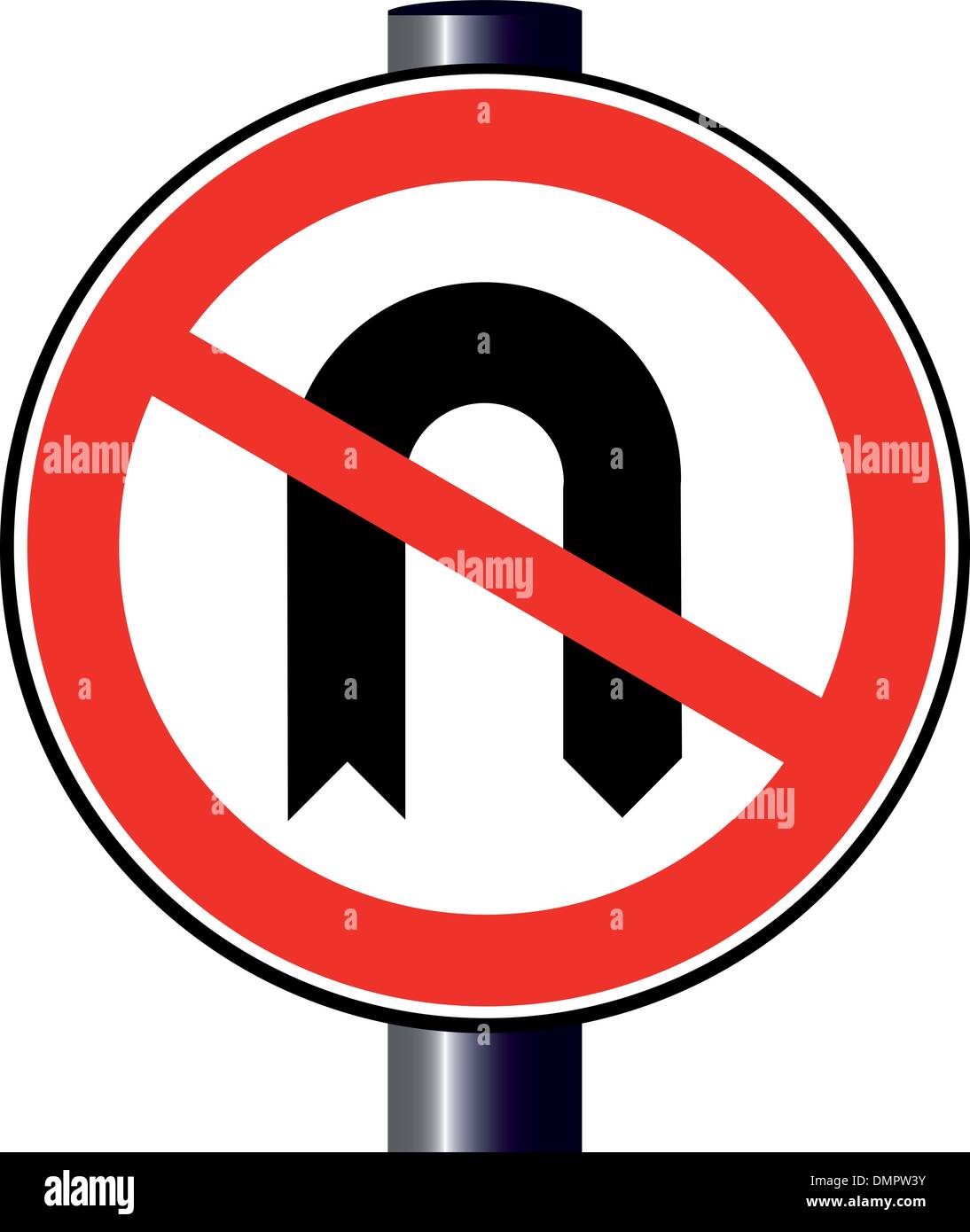 No U Turn Traffic Sign Stock Vector
