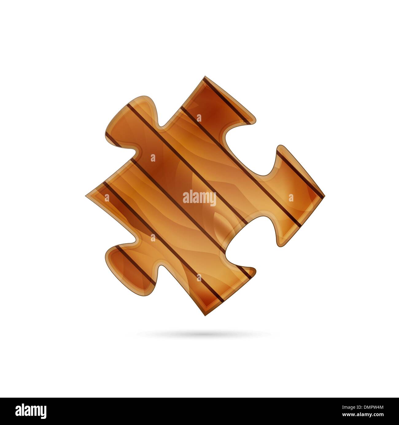 wooden puzzle piece Stock Vector