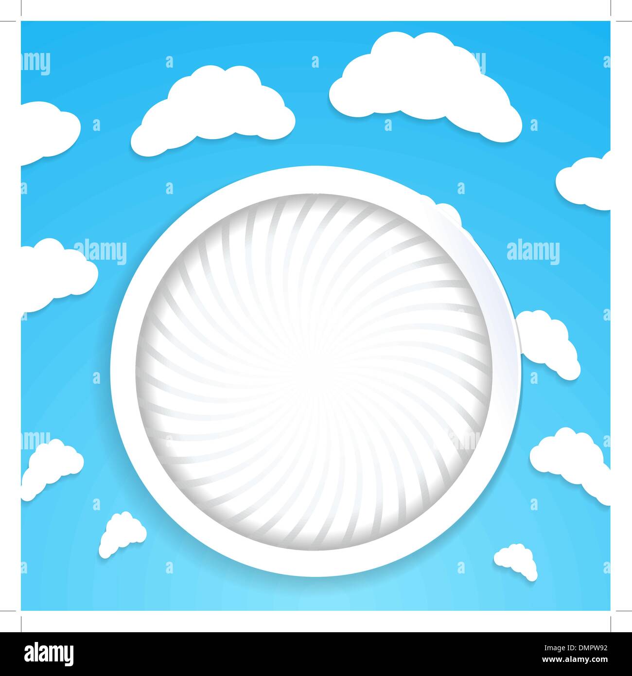 Abstract circular background with clouds Stock Vector