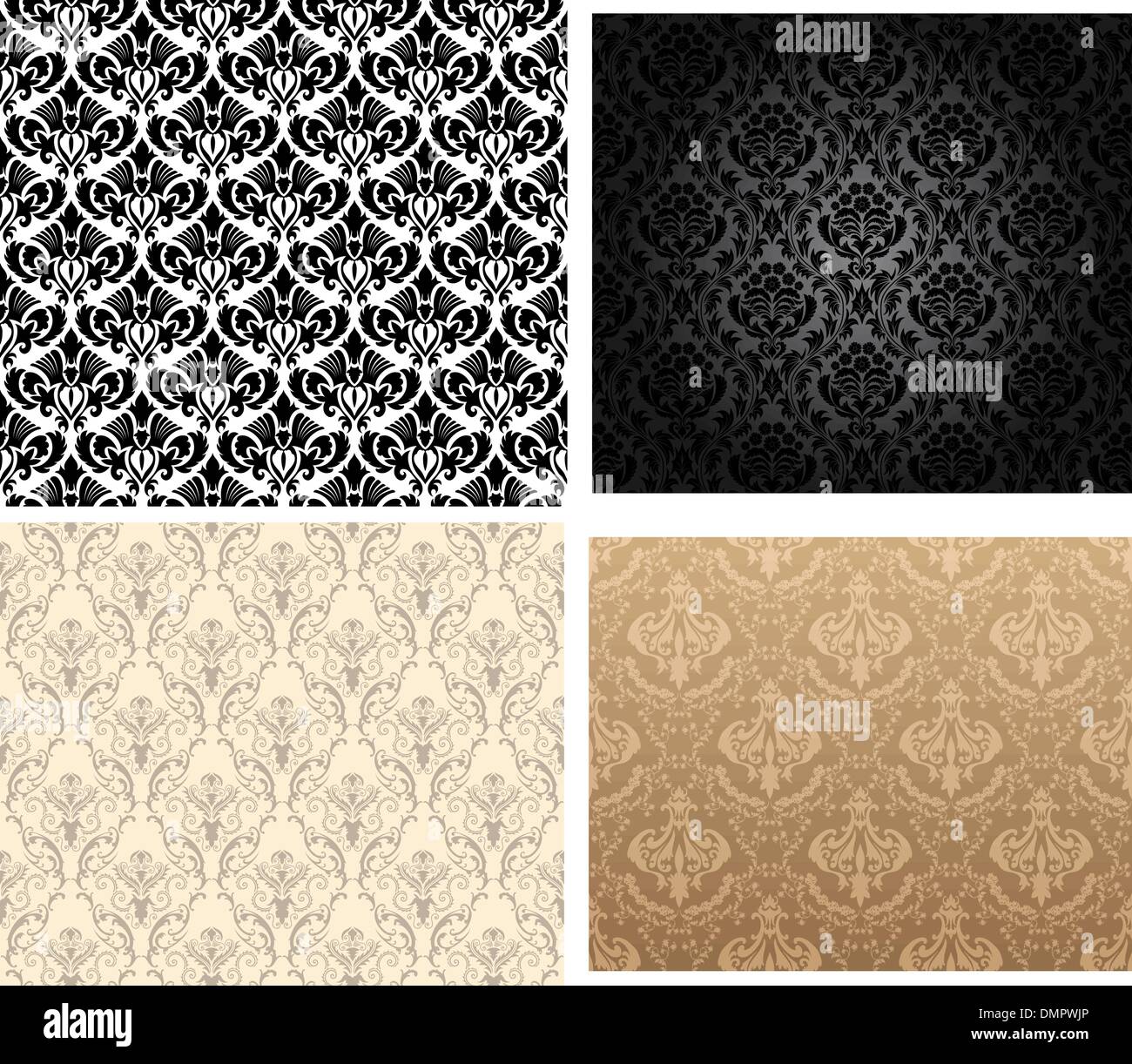 damask seamless vector Stock Vector Image & Art - Alamy