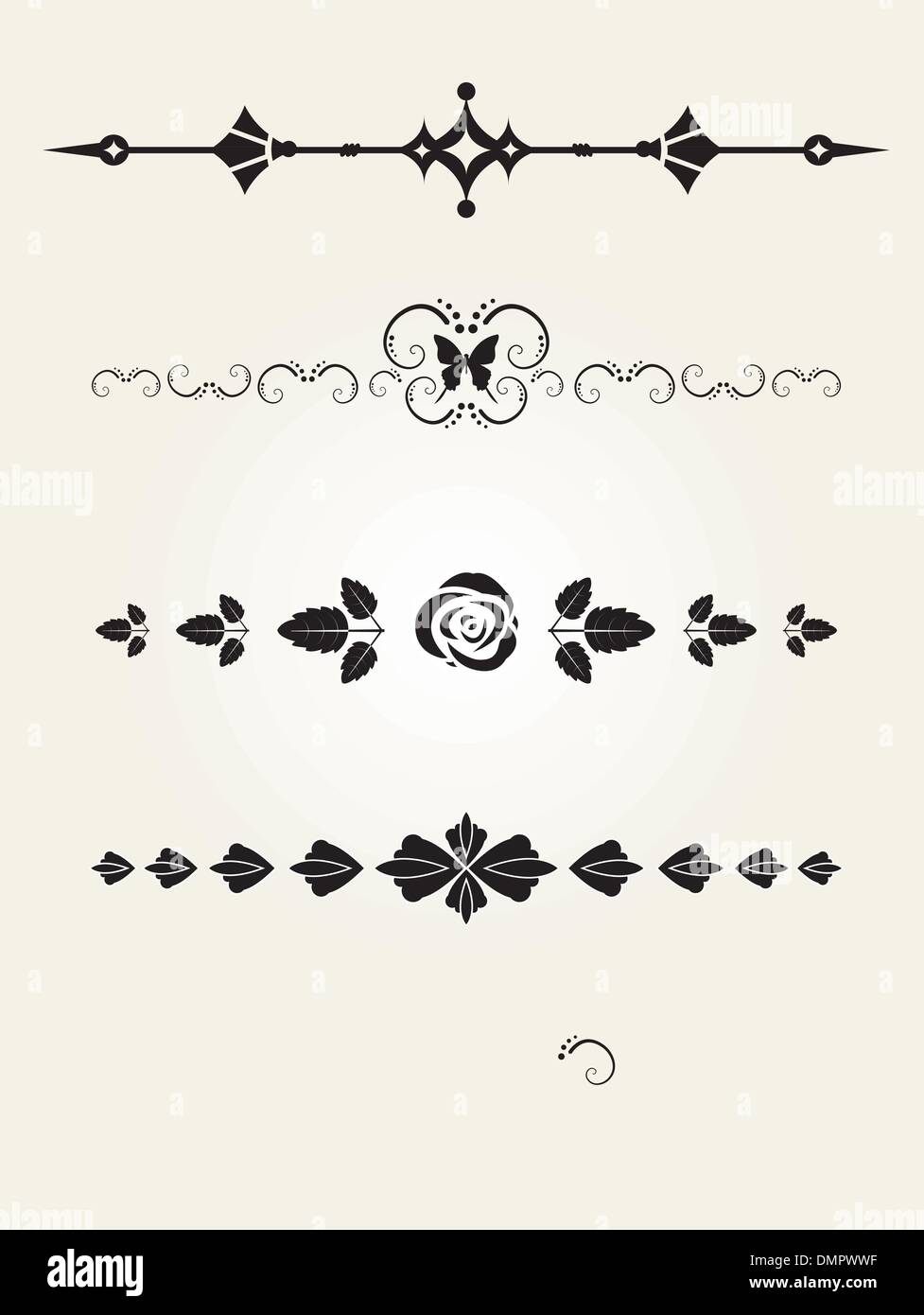 decorative floral dividers Stock Vector