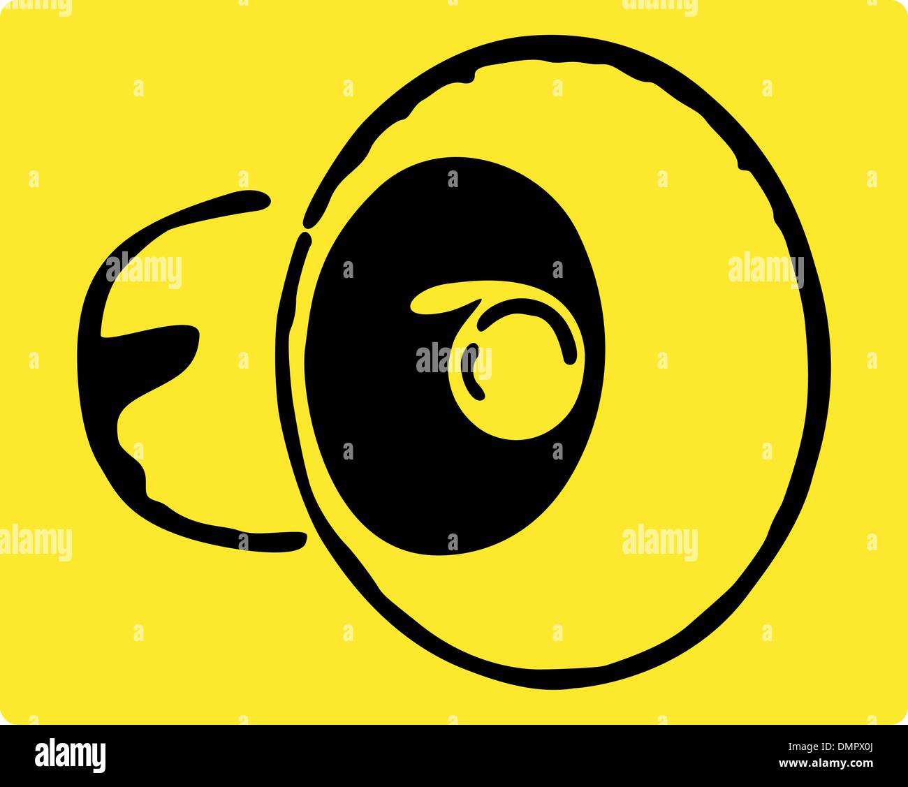 Megaphone on a yellow background. Stock Vector