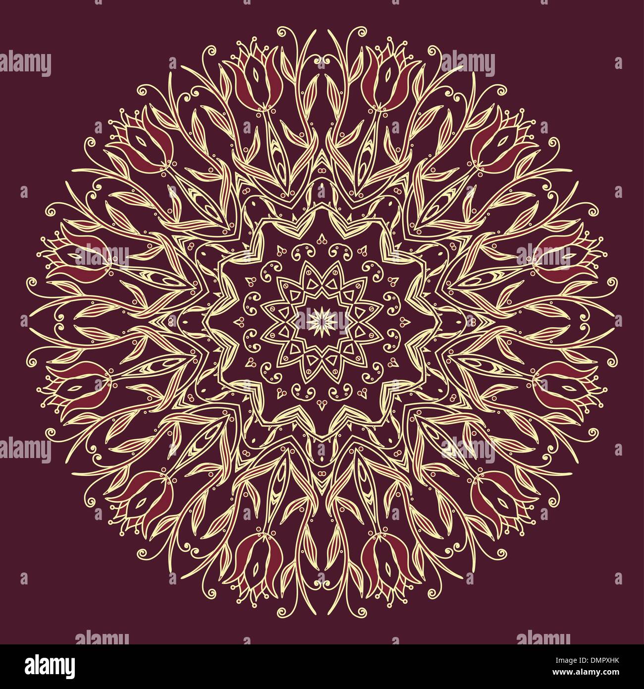 Ornamental round lace pattern Stock Vector