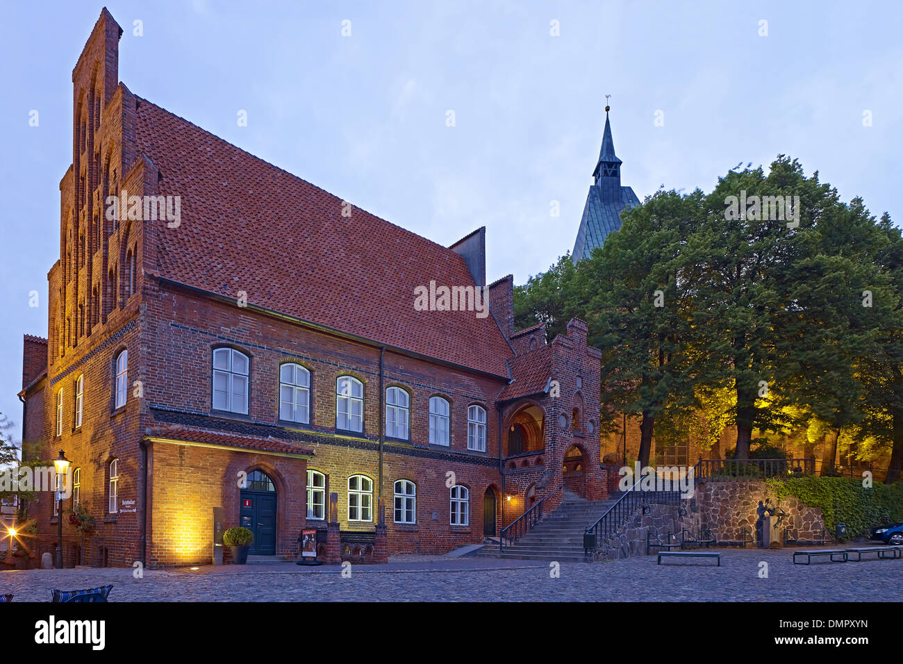 City Hall and Church of St. Nicholas at marketplace in Mölln, Herzogtum