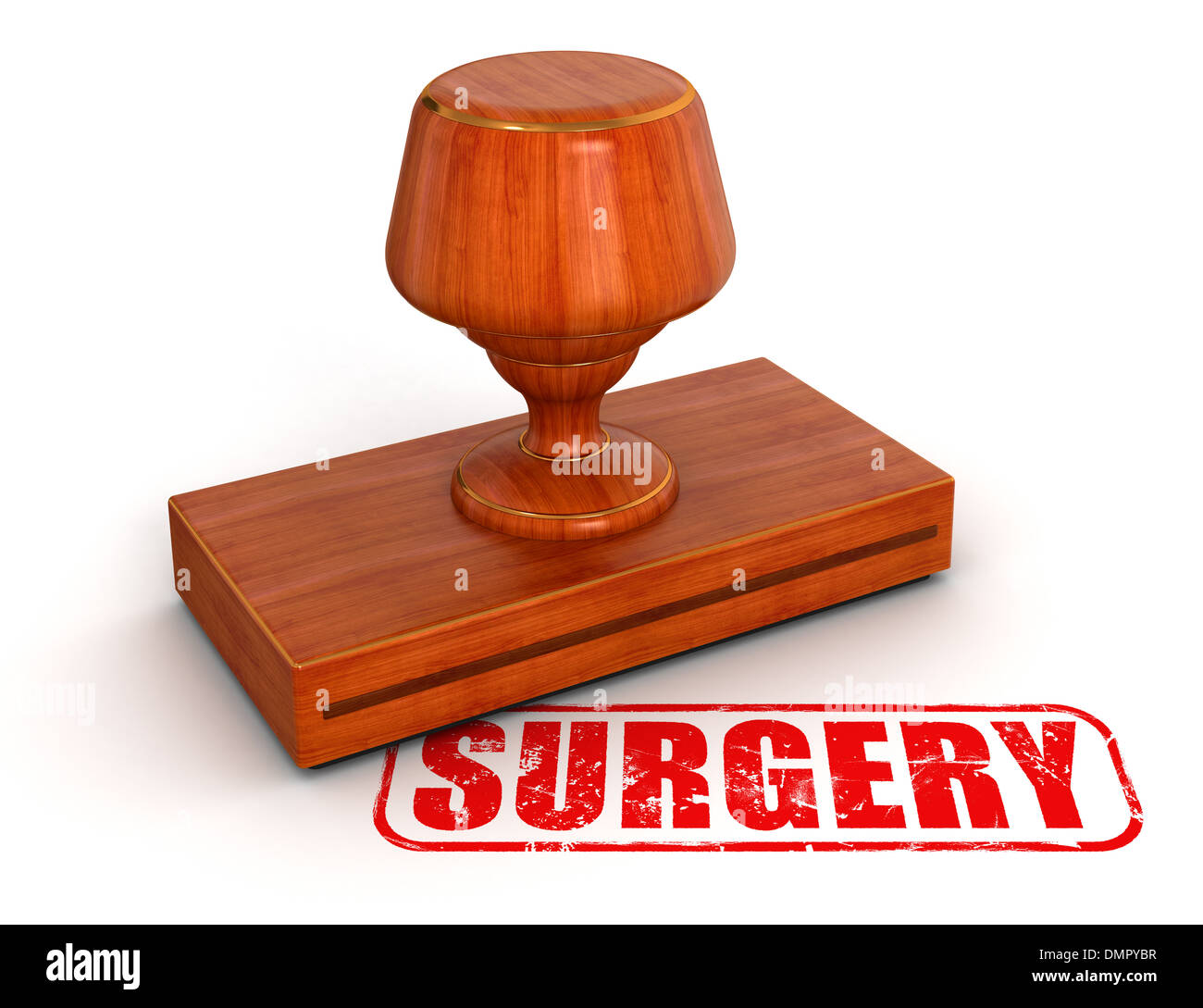 Rubber Stamp surgery  (clipping path included) Stock Photo