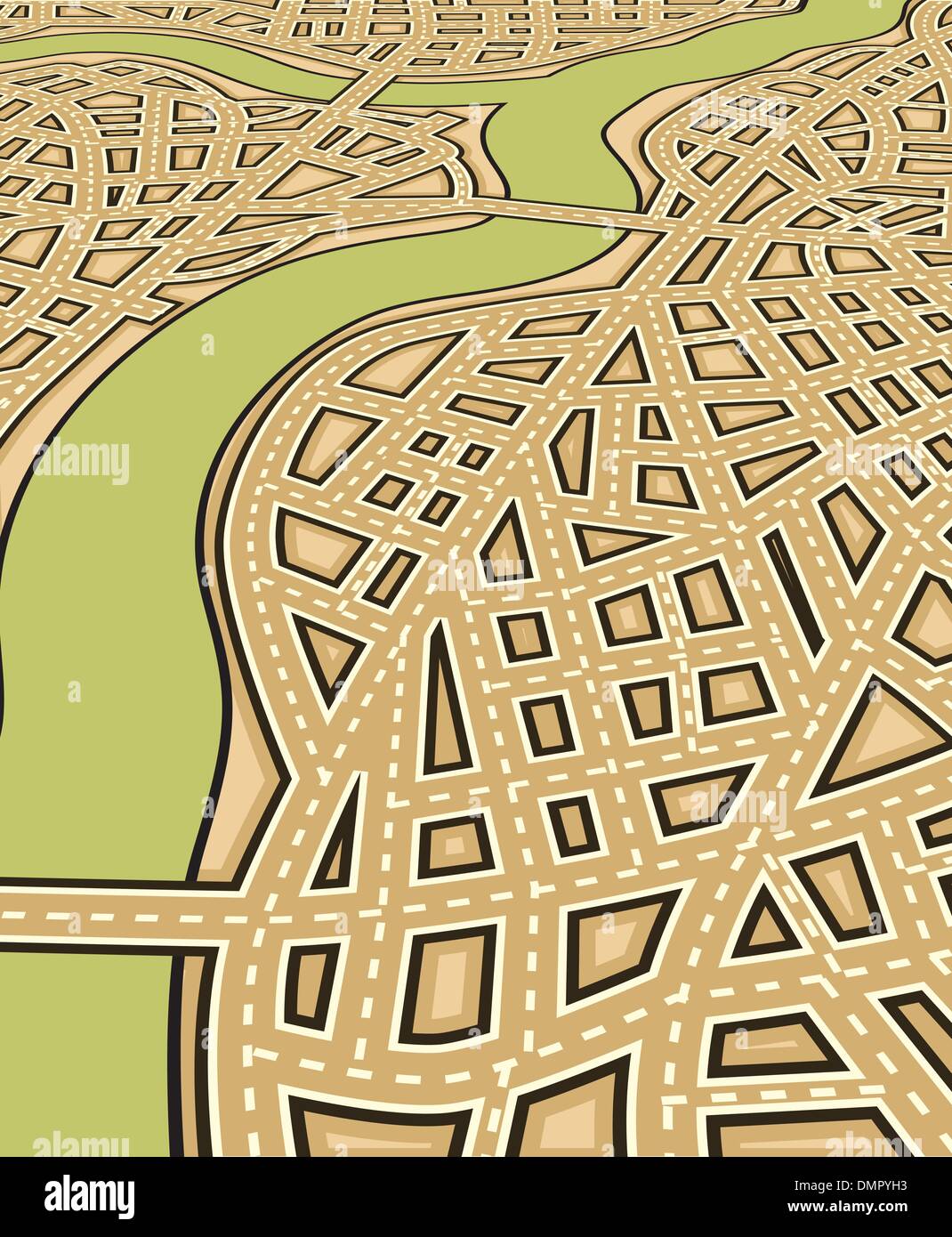 Angled streets Stock Vector