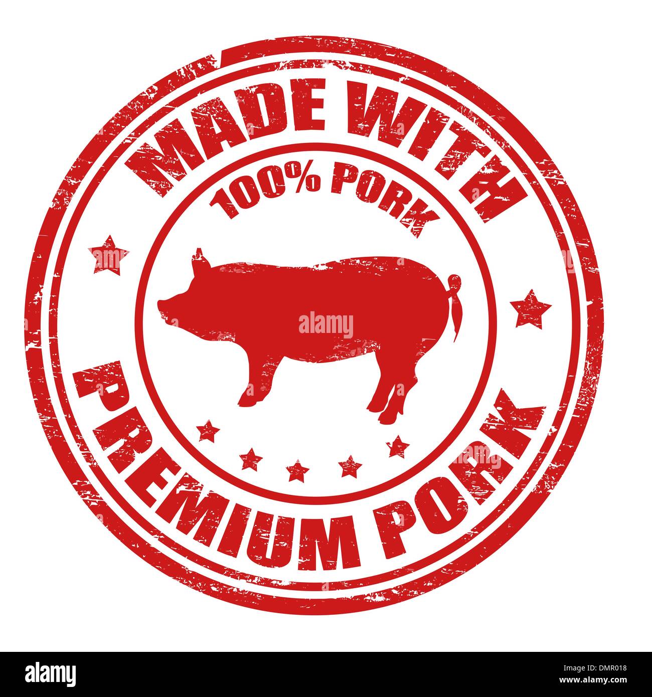 Made with premium pork stamp Stock Vector
