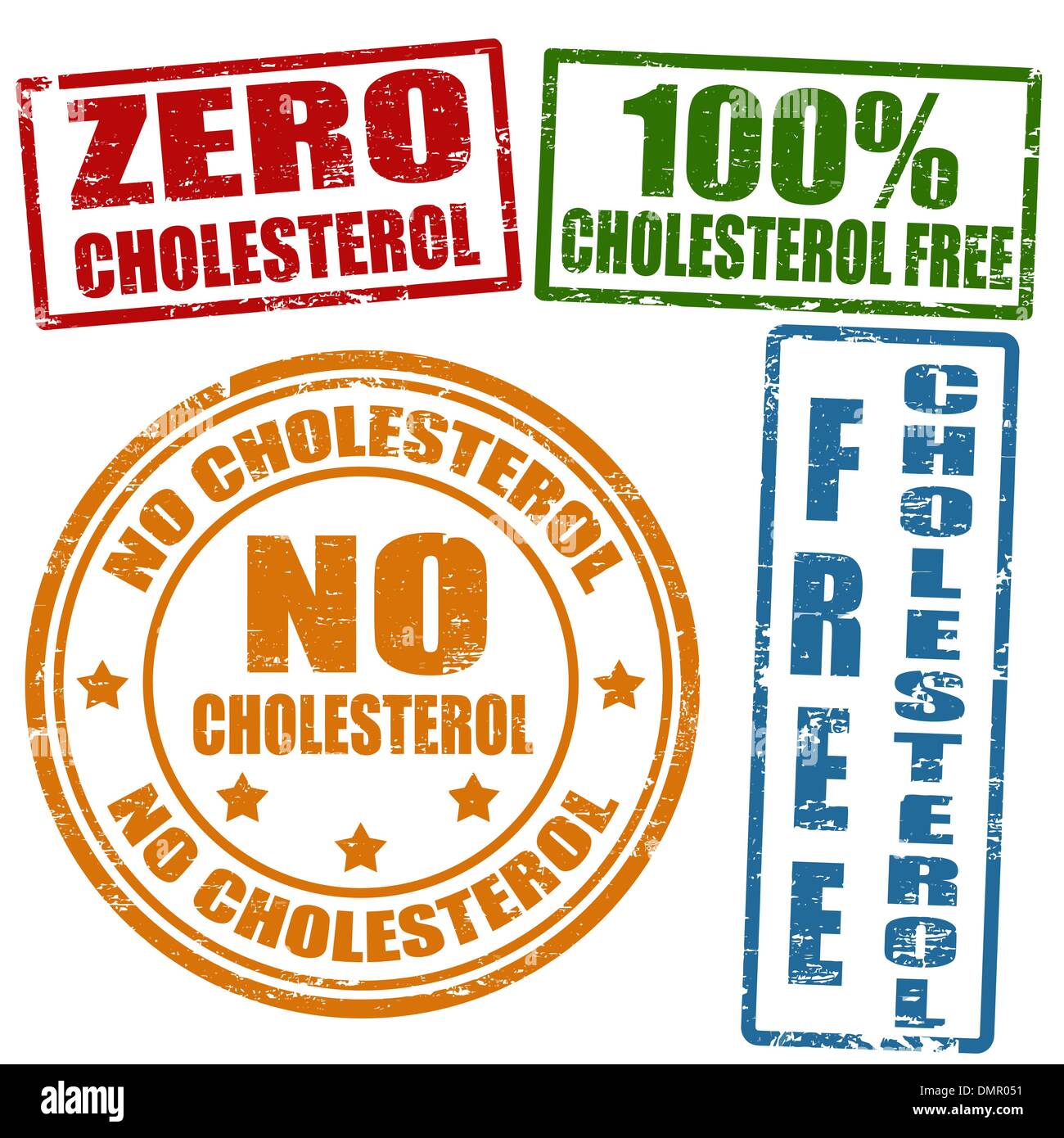 No cholesterol stamps Stock Vector