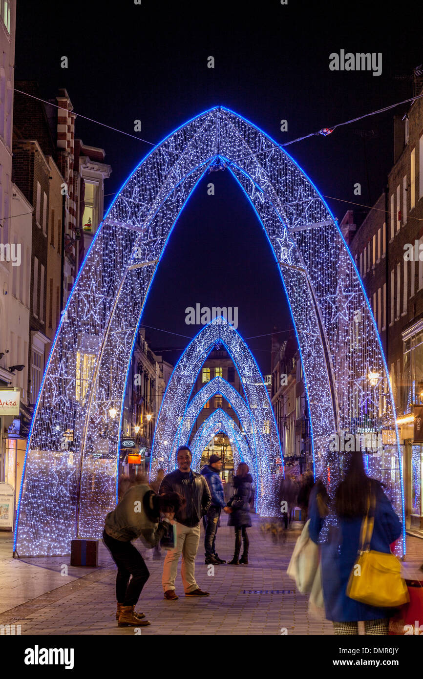 The Christmas Lights In South Molton Street, London, England Stock