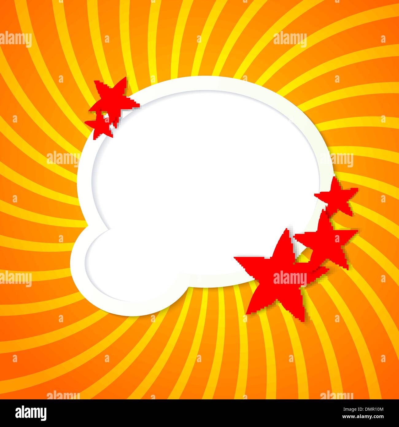 Orange background with round elements and flowers Stock Vector