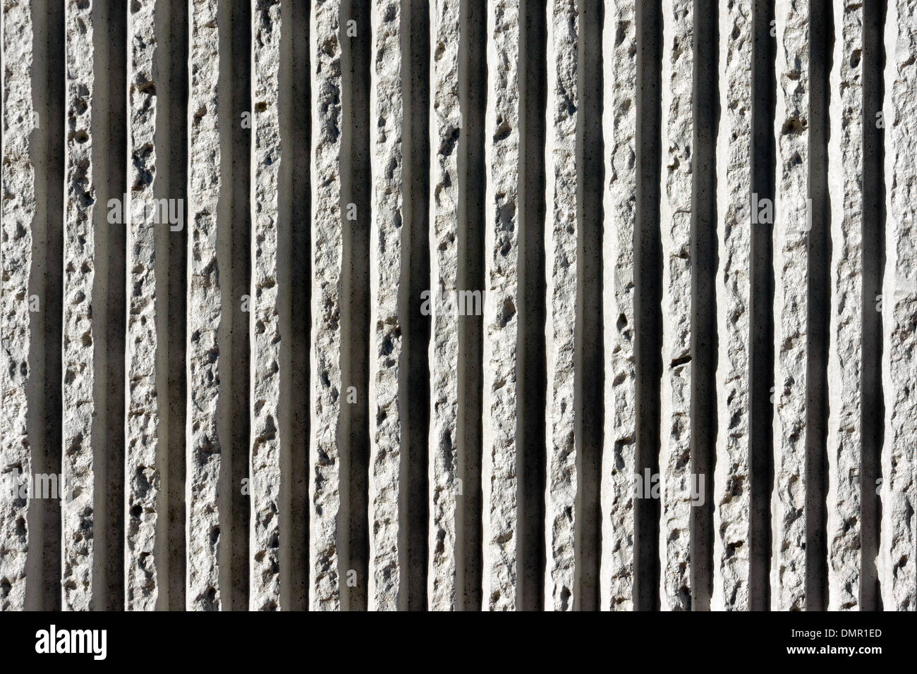 lines of concrete textures on wall Stock Photo