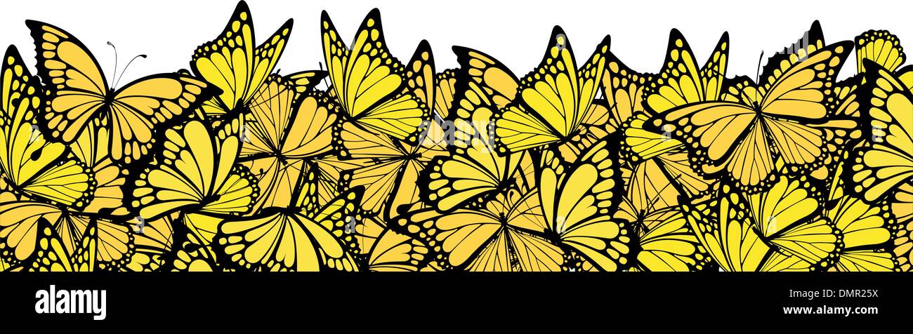 butterflies border Stock Vector