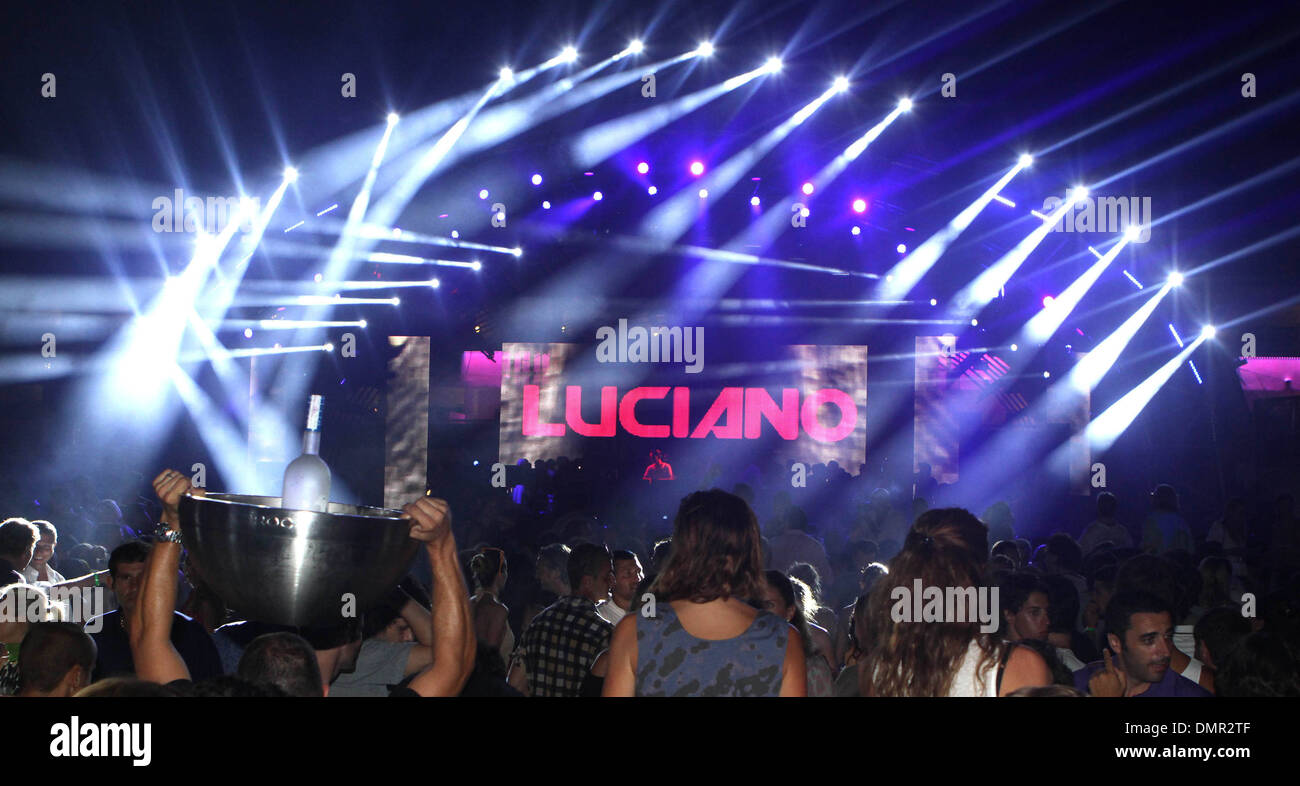 Dj Luciano's Vagabundos open air party at Ushuaia Ibiza, Spain - 09.08.12 Stock Photo