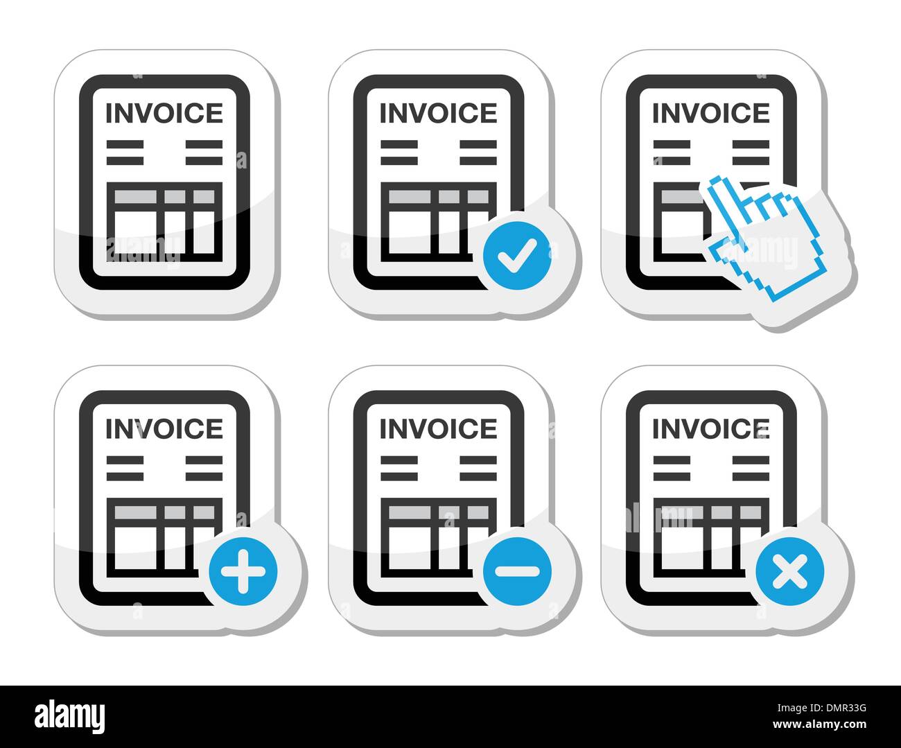 Invoice, finance vector icons set Stock Vector