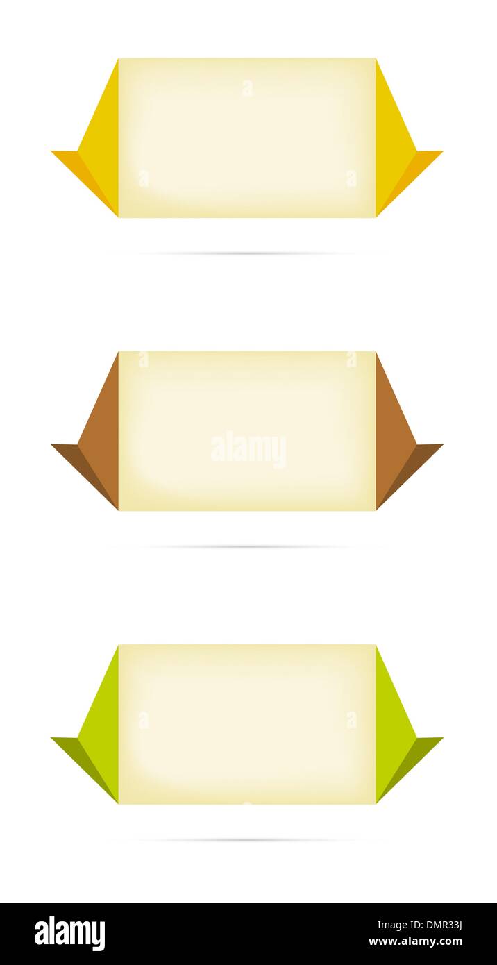 origami labels Stock Vector