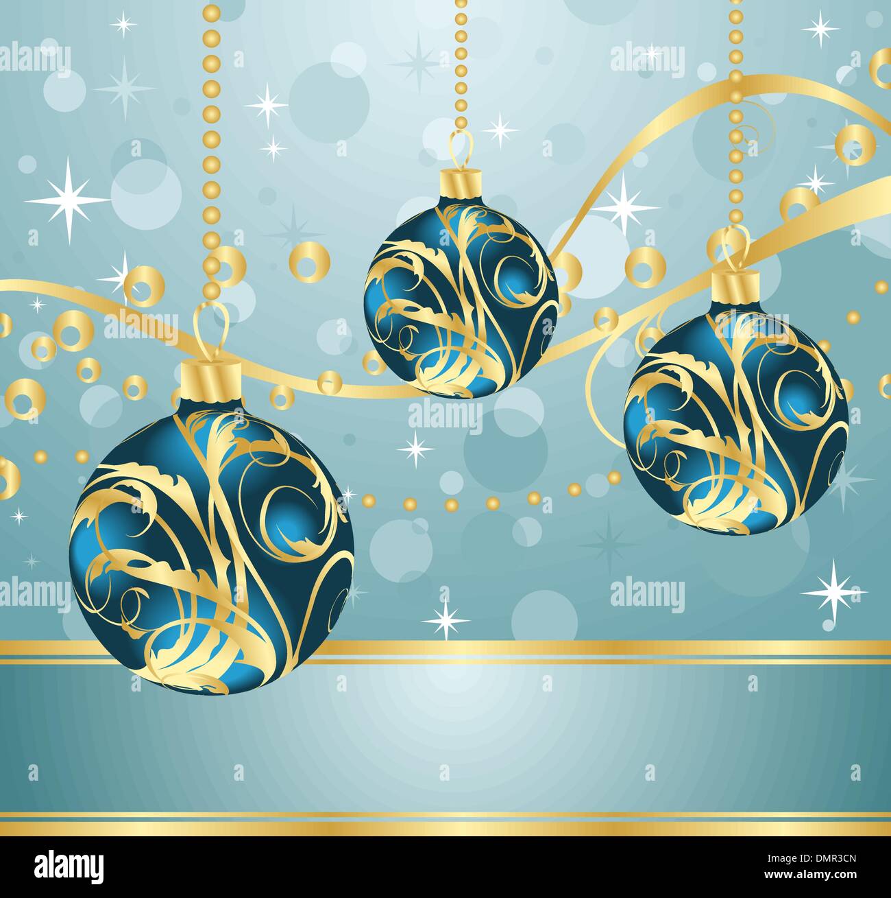 abstract blue background with Christmas balls Stock Vector Image & Art ...