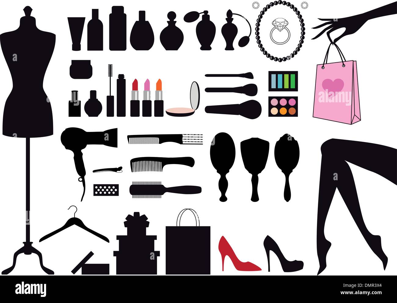 fashion and beauty, vector set Stock Vector