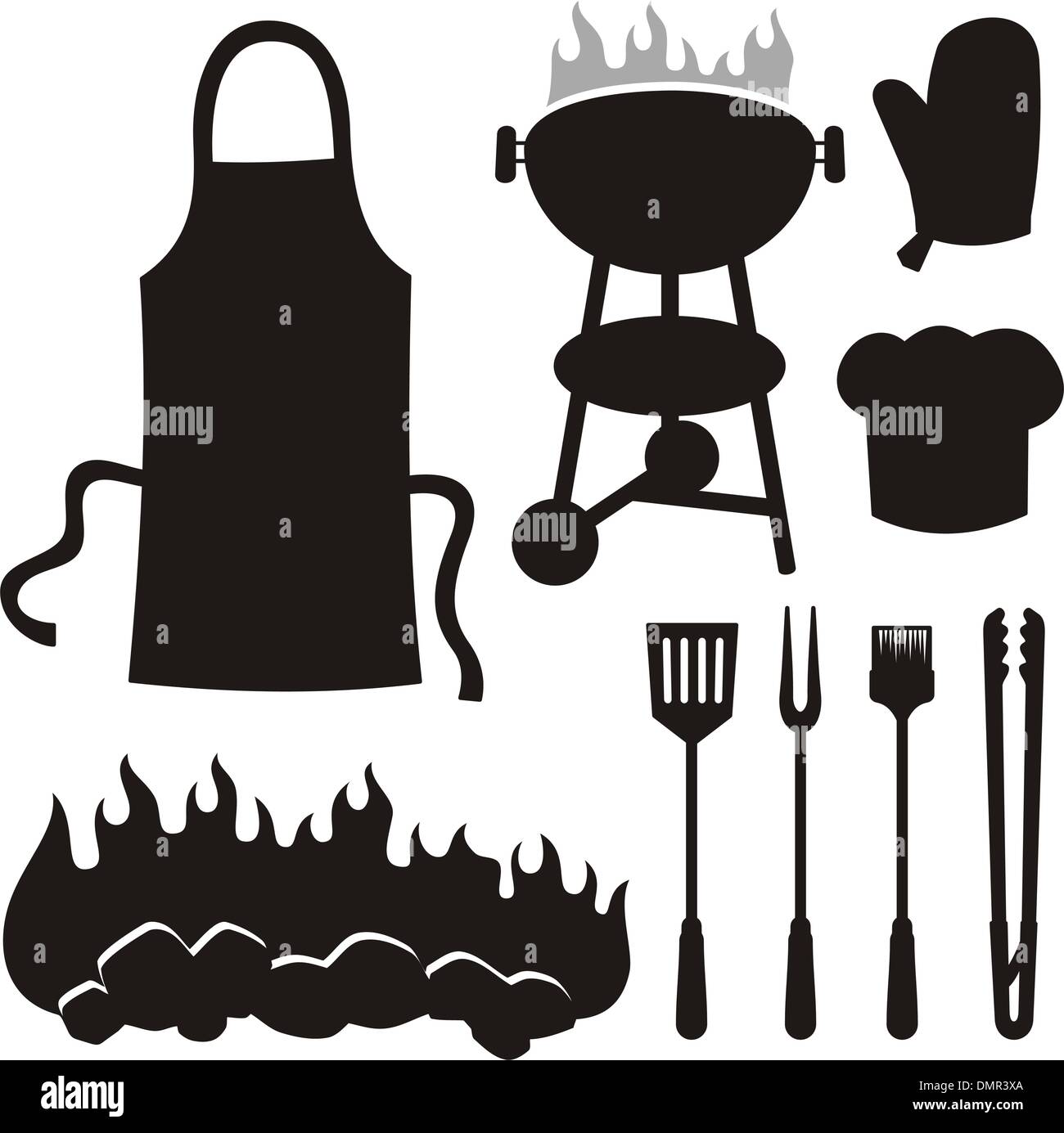 Barbeque silhouettes Stock Vector