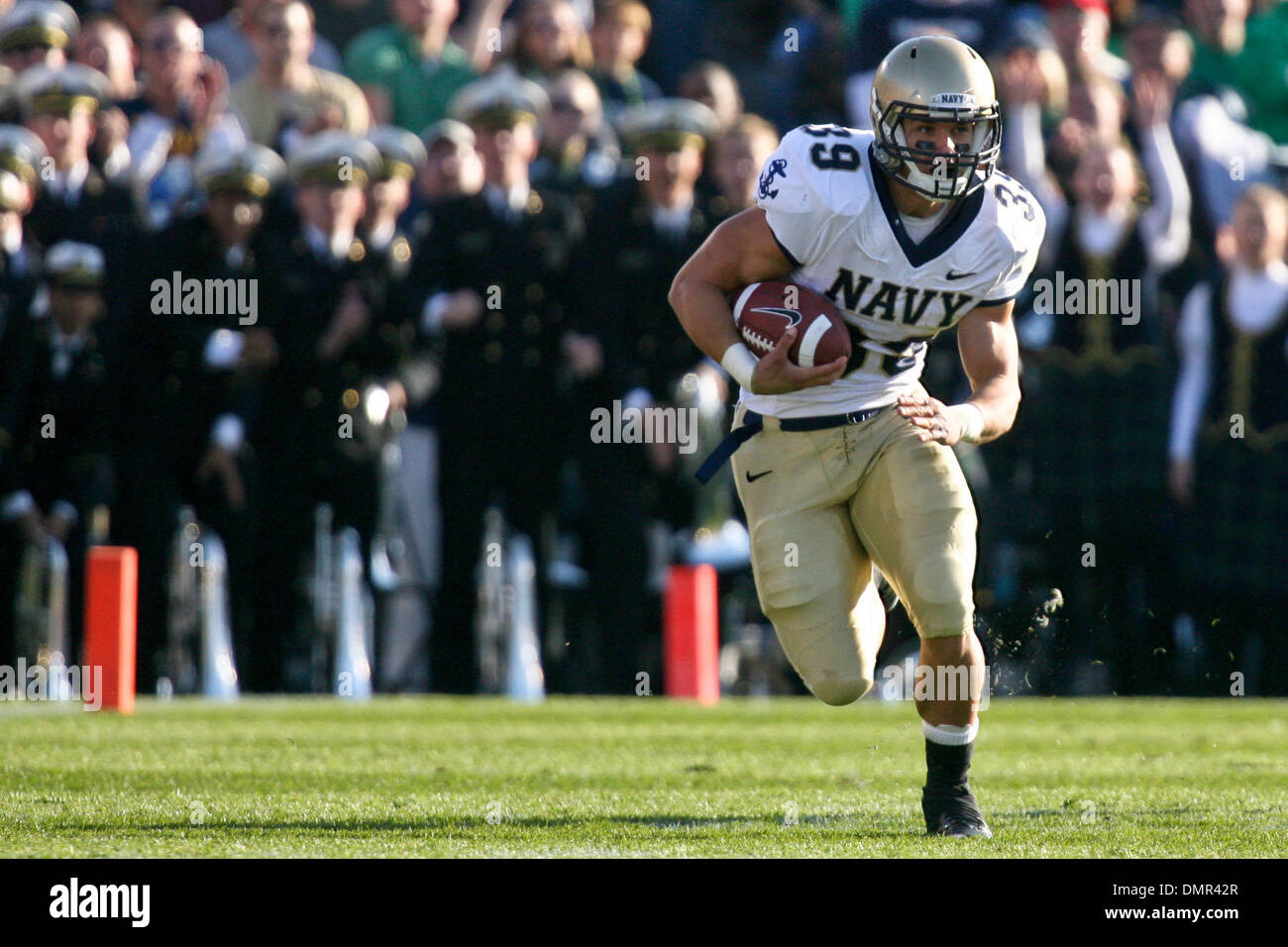 Navy fullback Alexander Teich (39) during game action. Navy at Notre