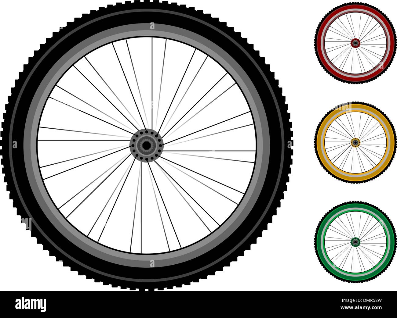 Bicycle wheels. set of the detailed wheels Stock Vector Image & Art Alamy