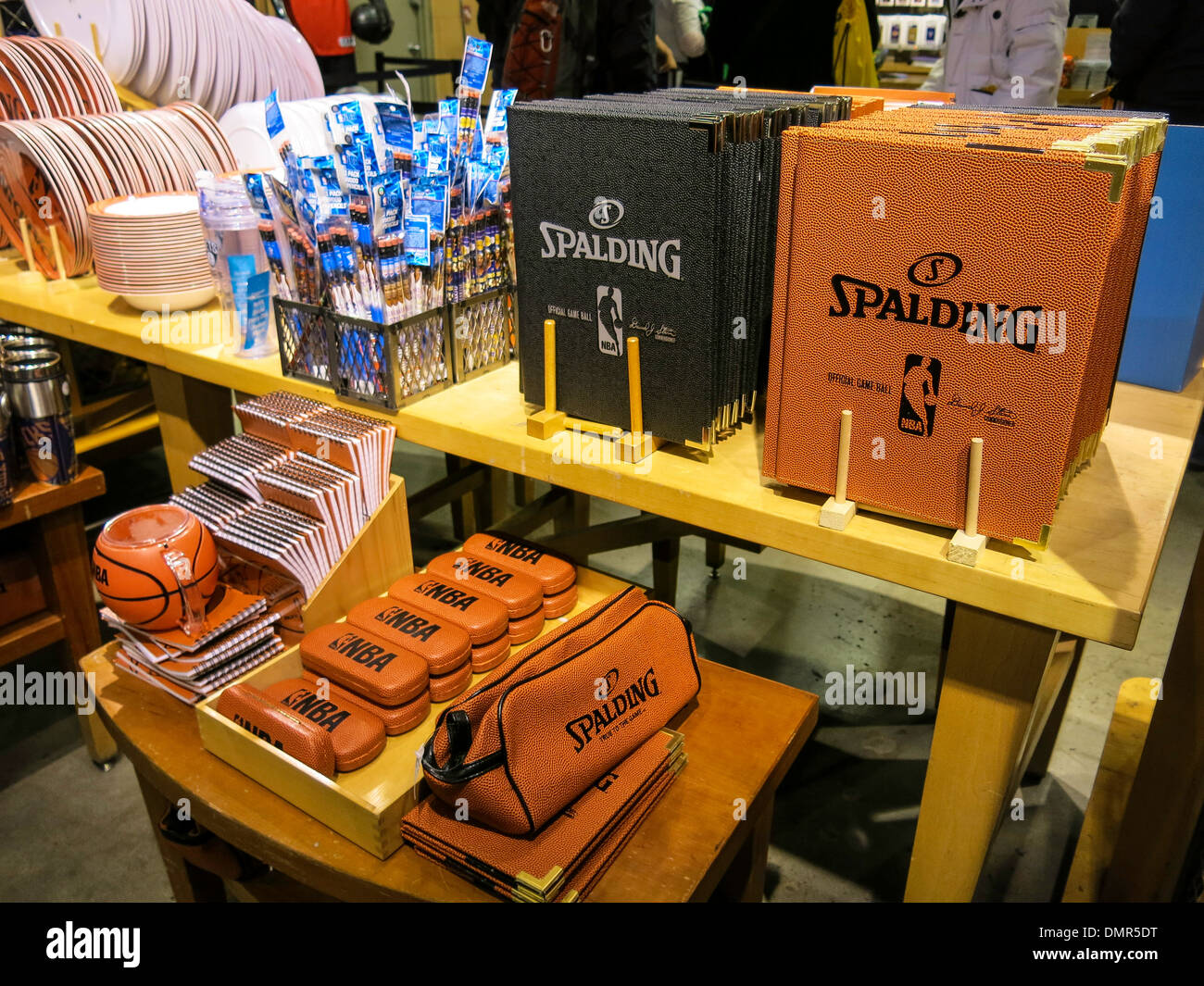 Spalding Basketball Leather Products, NBA Store Interior, Fifth Avenue, NYC  2013 Stock Photo