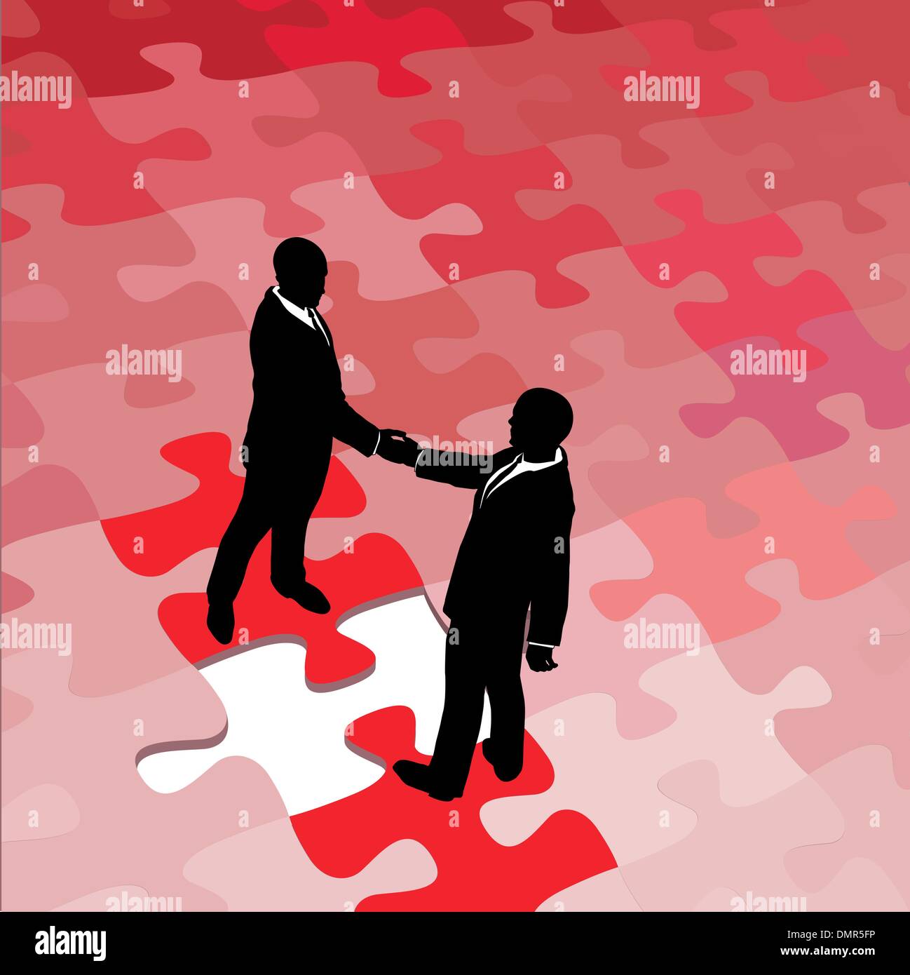 Business people agree on problem puzzle solution Stock Vector