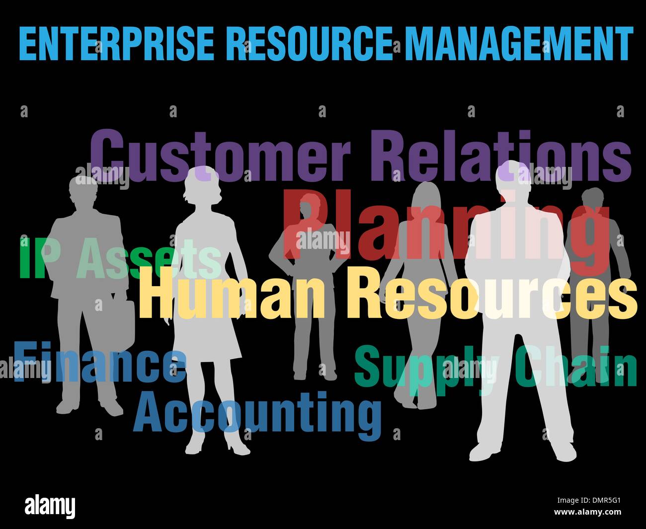 ERM Enterprise Resource Management business people Stock Vector