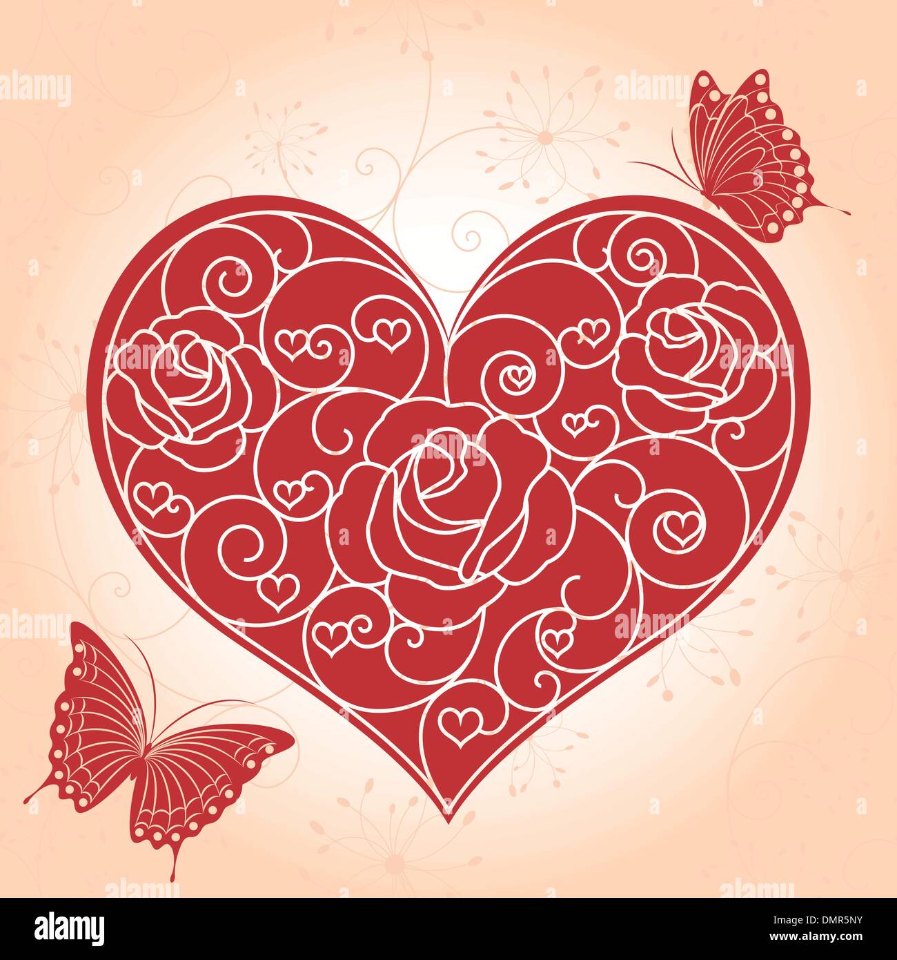 Abstract red rose butterfly greeting hi-res stock photography and ...