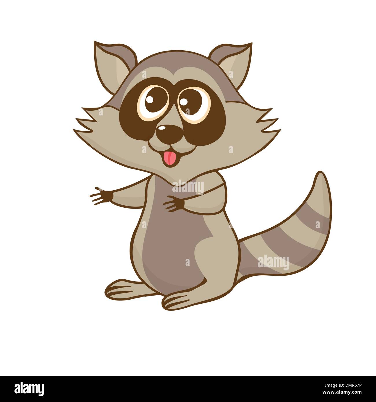 Cute small raccoon. Stock Vector