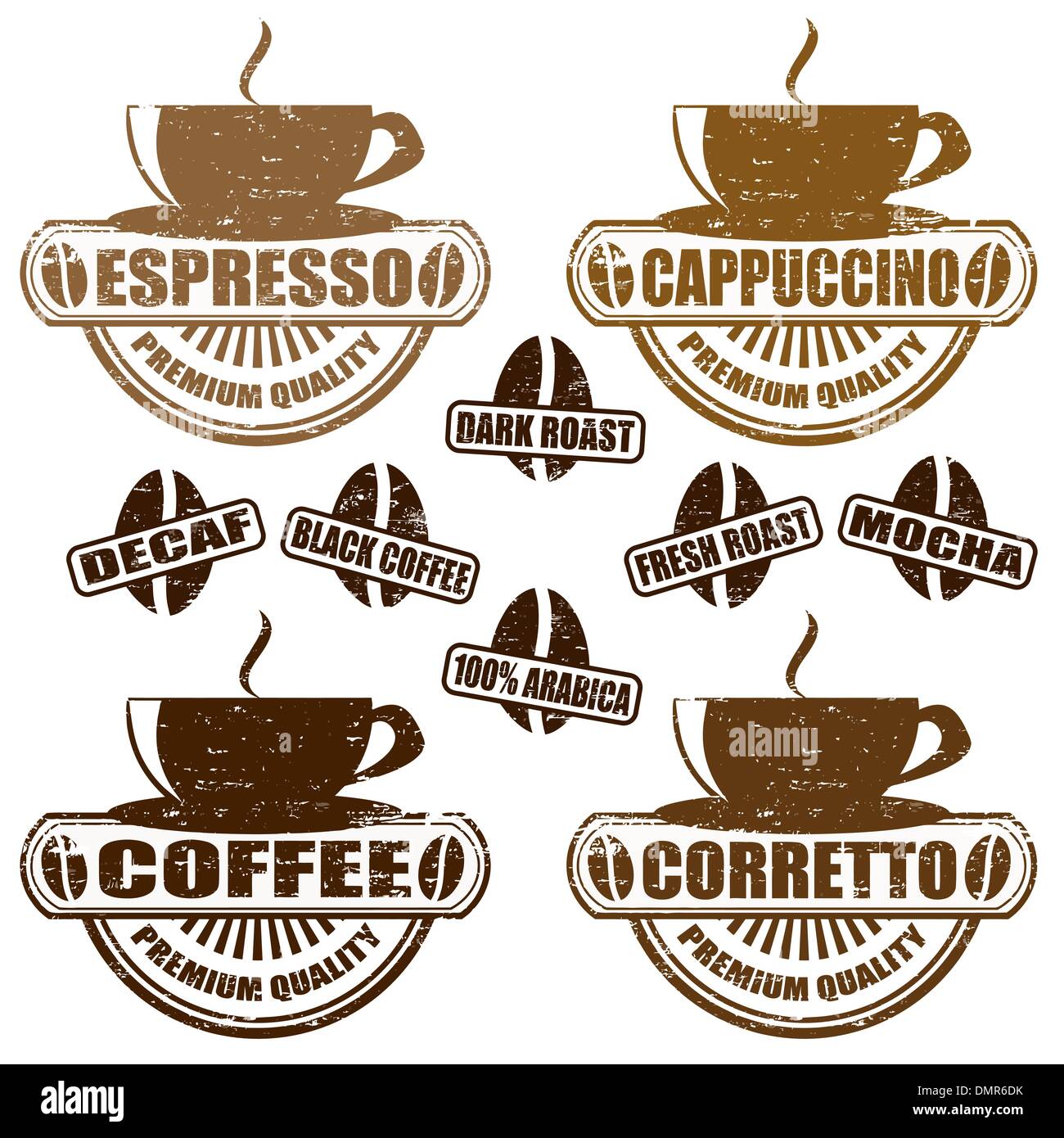 Free Vector  Vintage coffee types concept