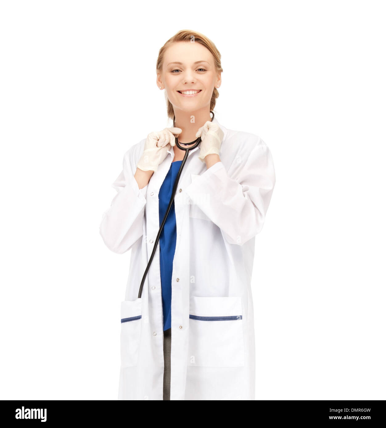 smiling female doctor with stethoscope Stock Photo - Alamy