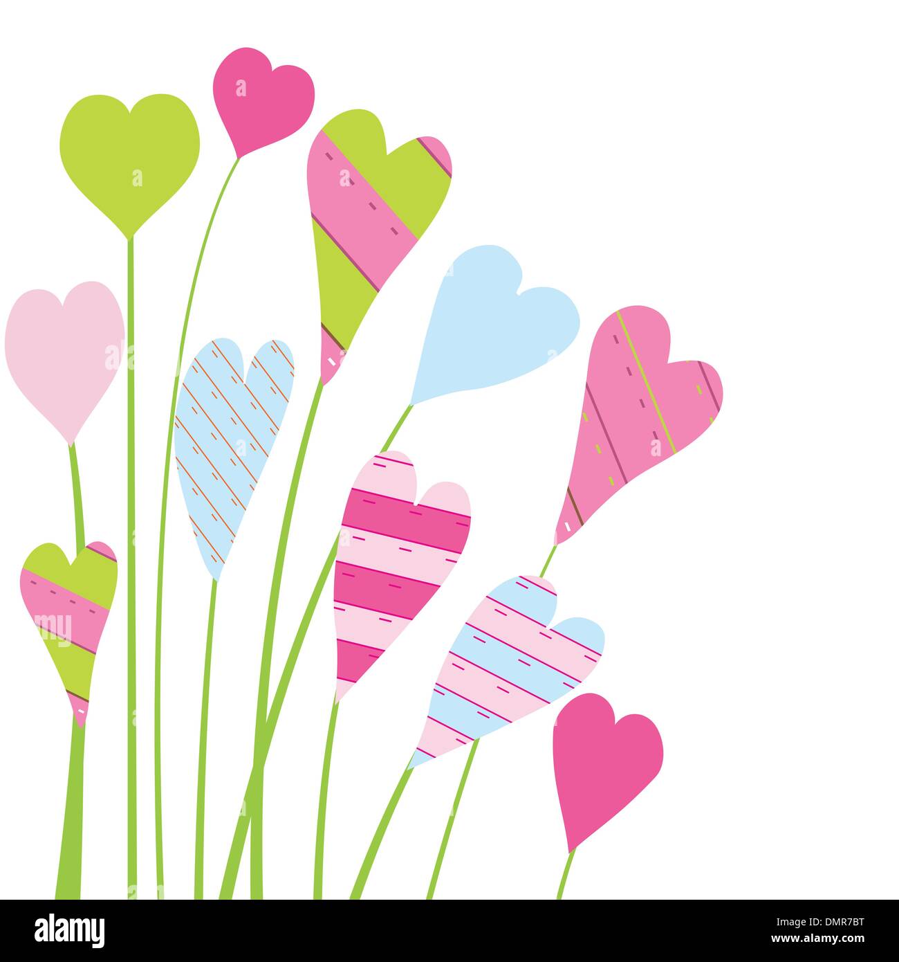 Valentine`s card with flowers and hearts Stock Vector Image & Art - Alamy