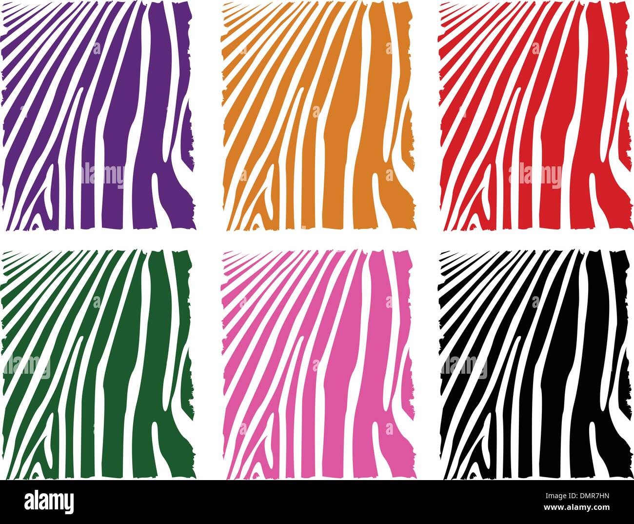 vector color zebra skin set Stock Vector
