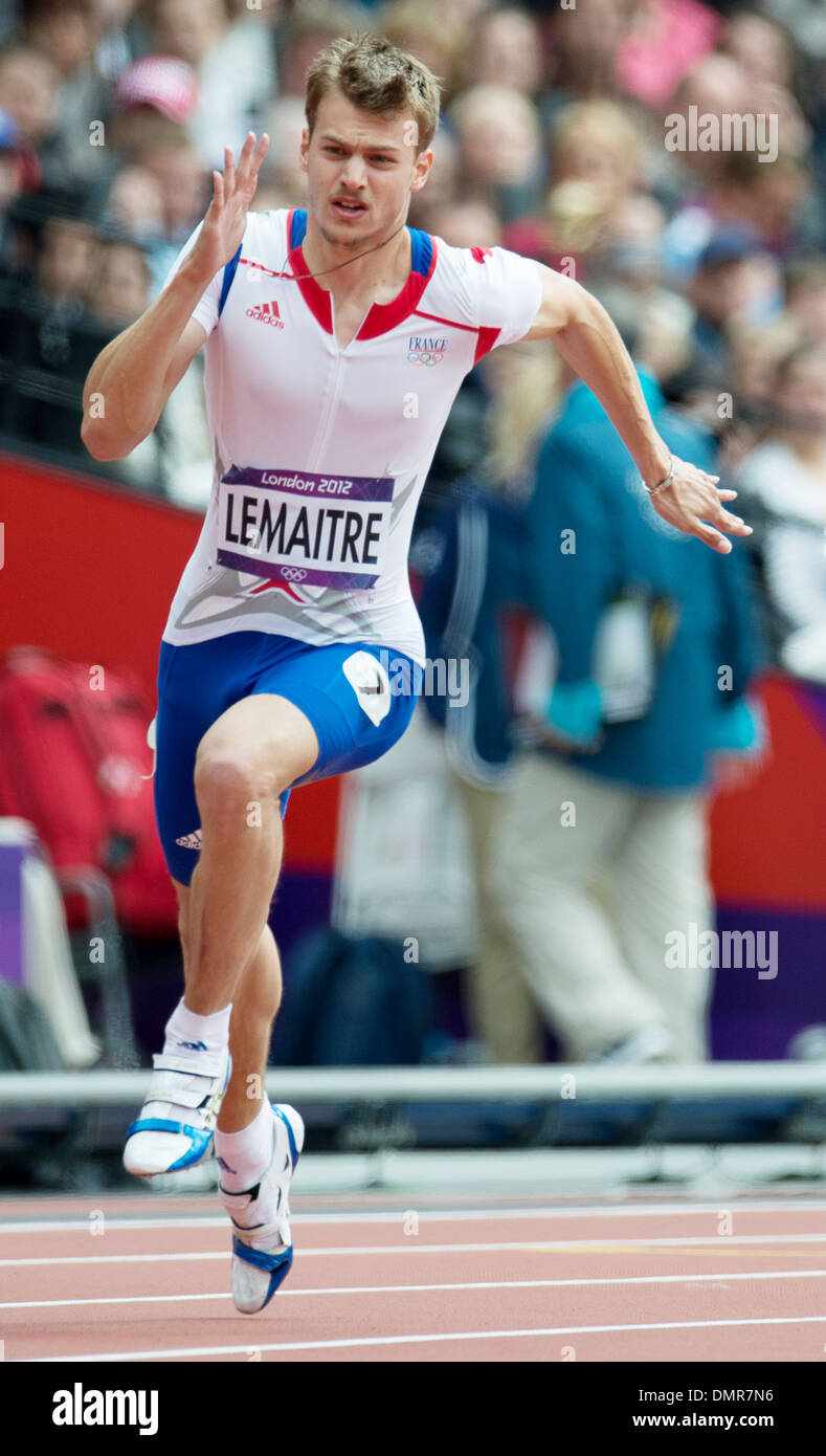 Christophe Lemaitre of France London 2012 Olympic Games - Men's 200m Semifinals - Olympic Stadium London England - 07.08.12 Stock Photo