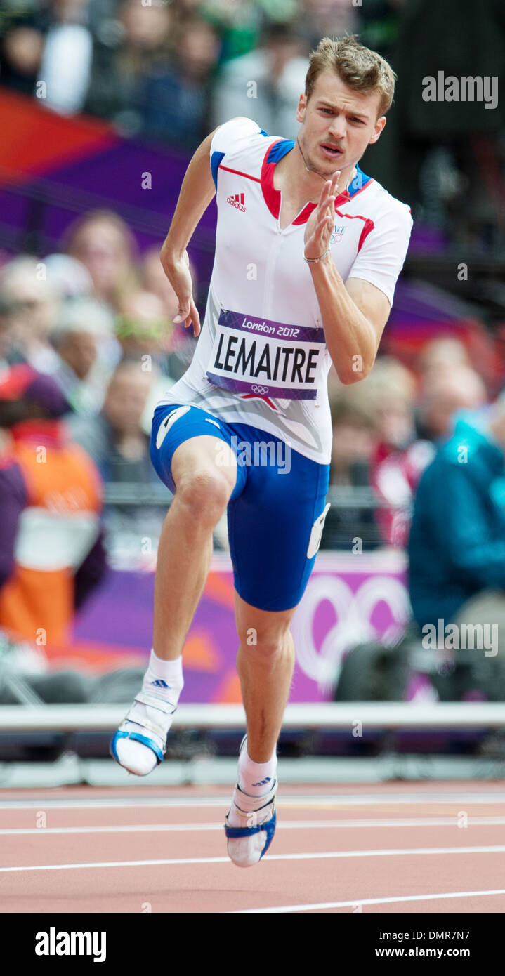 Christophe Lemaitre of France London 2012 Olympic Games - Men's 200m Semifinals - Olympic Stadium London England - 07.08.12 Stock Photo