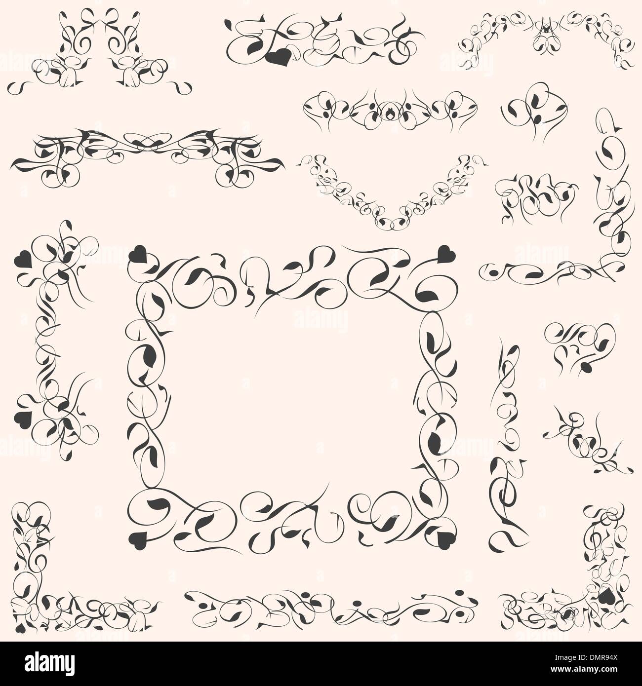 vector set calligraphic vintage design elements decoration Stock Vector ...