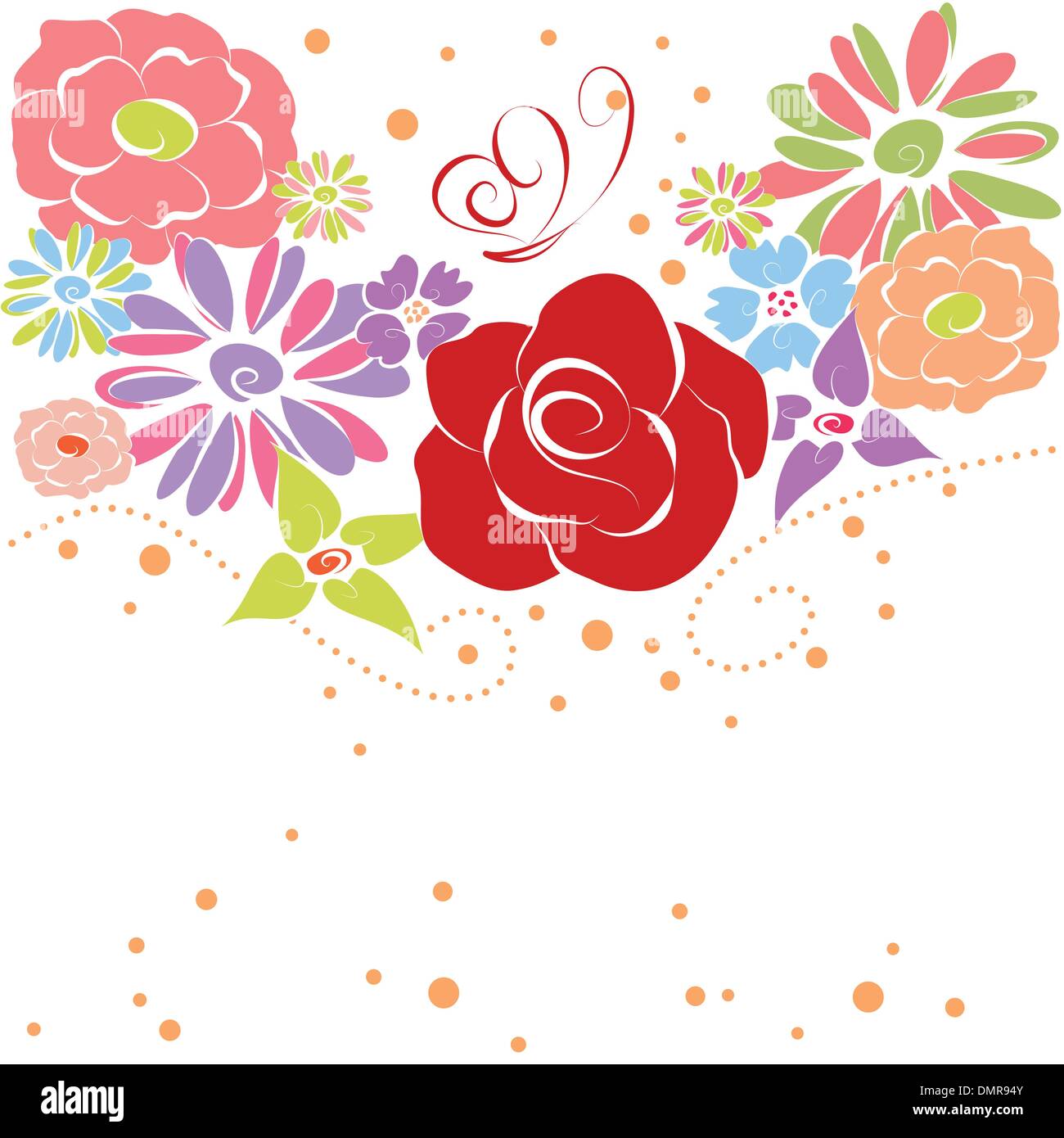 Abstract red rose butterfly greeting hi-res stock photography and ...