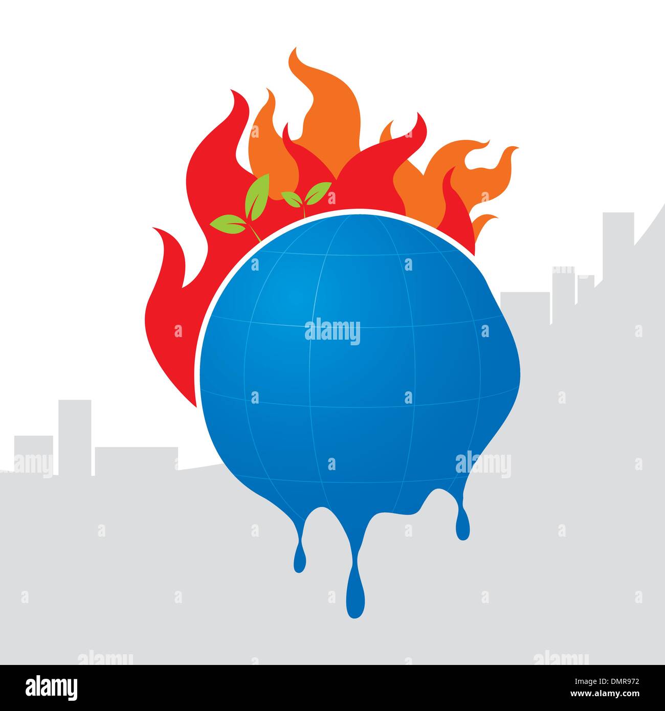 Global warming fire Stock Vector Images - Alamy