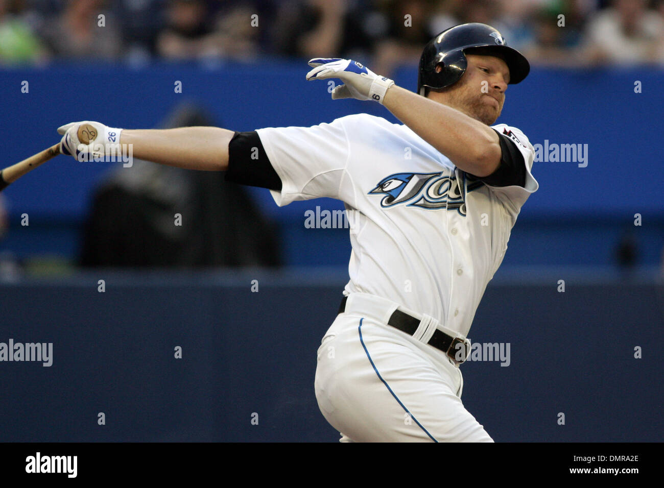 Toronto Blue Jays left fielder Adam Lind bats against the Tampa Bay