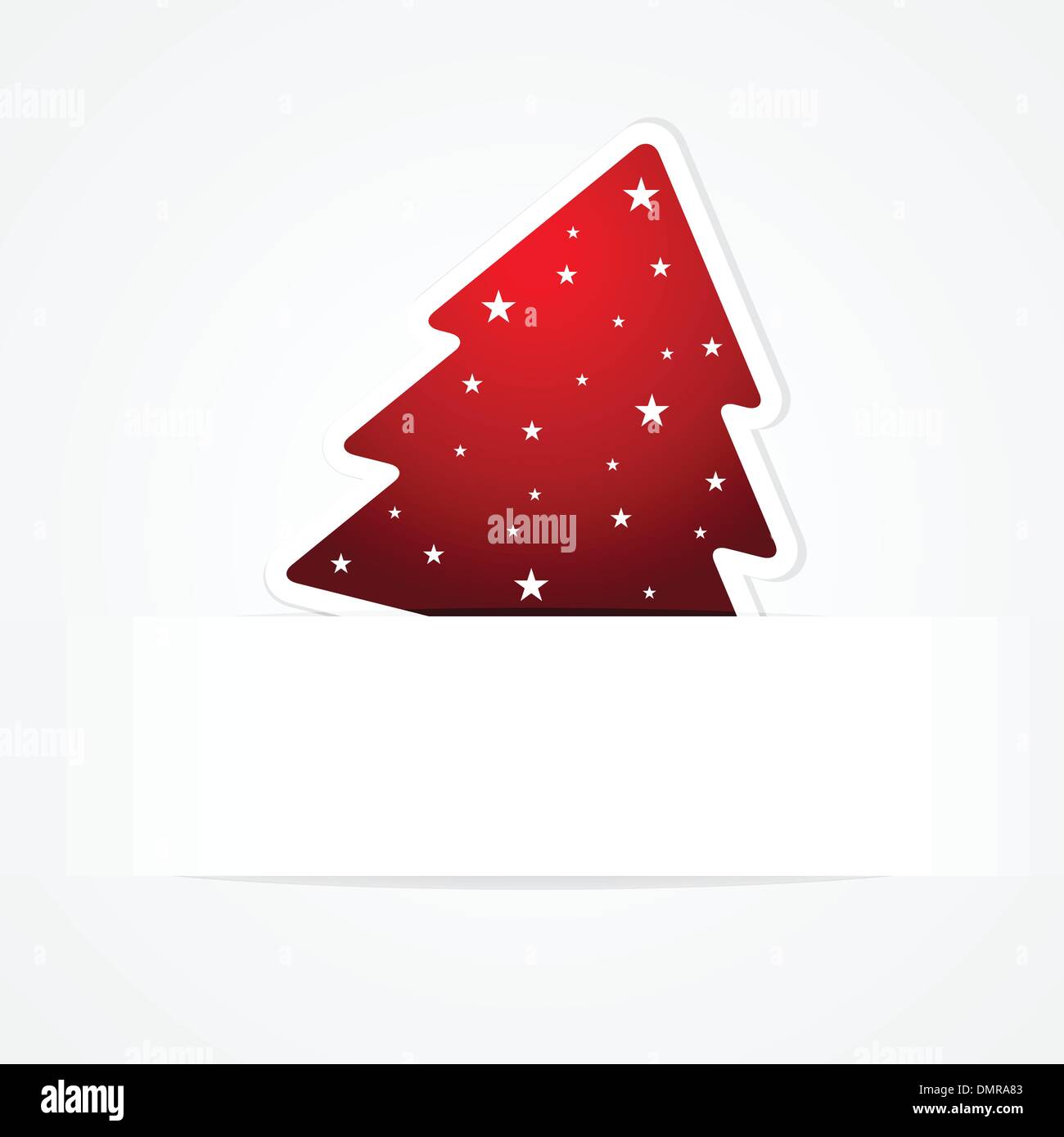 Holiday banner with striped christmas tree Stock Vector