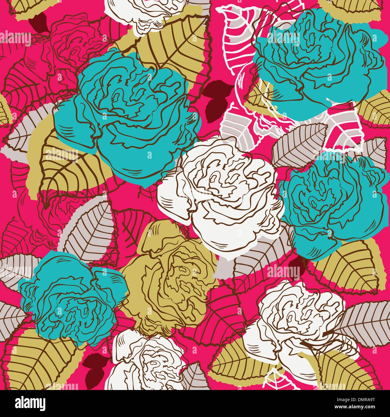 Abstract rose flower seamless. Vector illustration Stock Vector Image